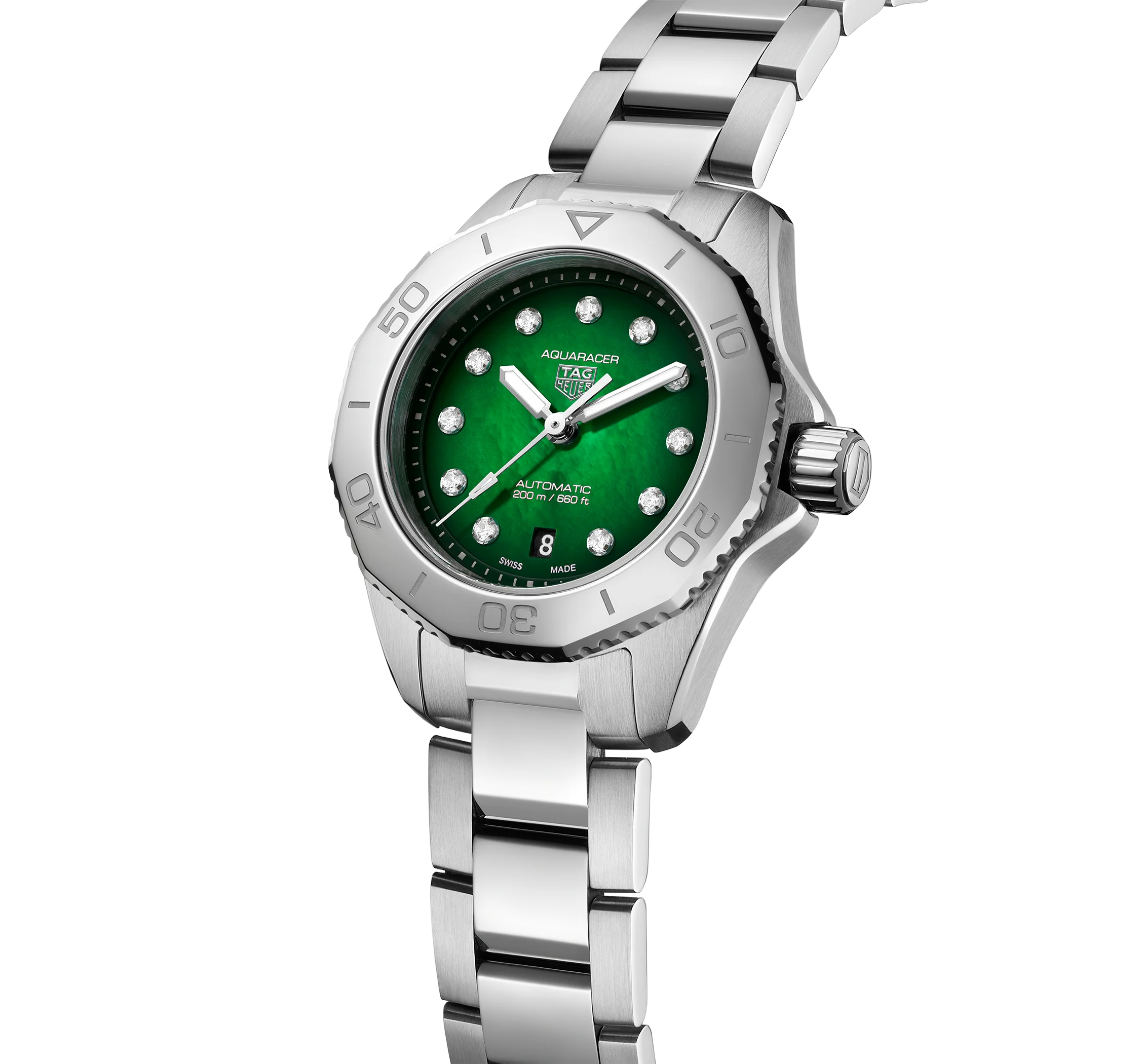 TAG Heuer Aquaracer Professional 200 Watch with Green Mother of Pearl Dial - Image 2
