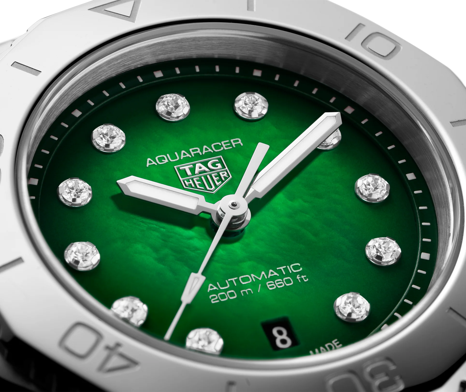 TAG Heuer Aquaracer Professional 200 Watch with Green Mother of Pearl Dial - Image 6