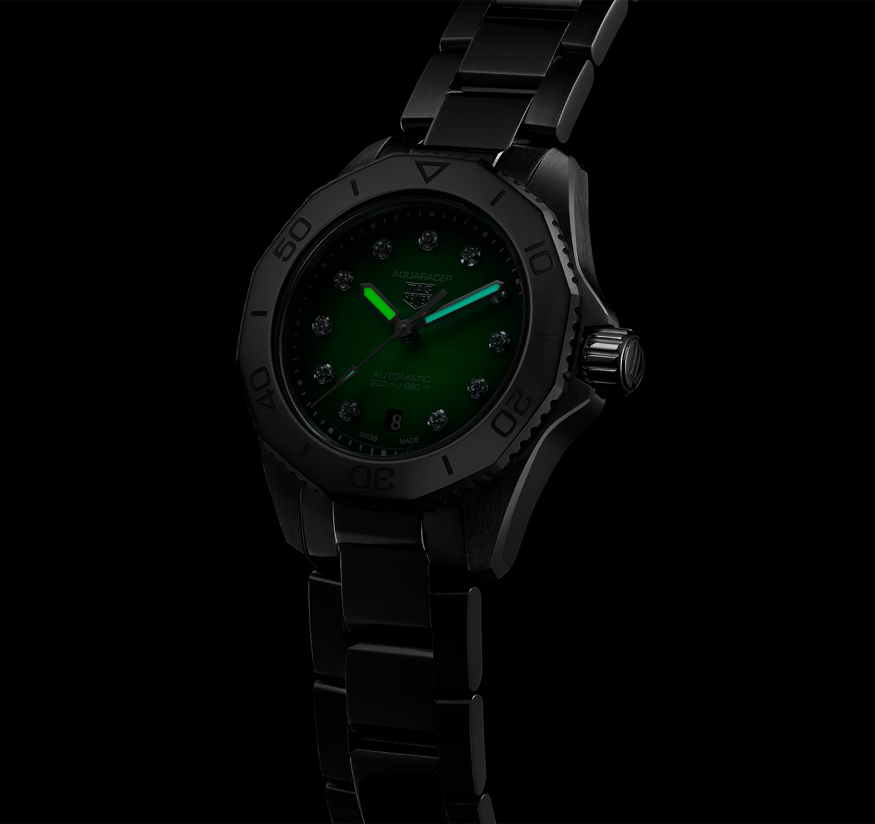 TAG Heuer Aquaracer Professional 200 Watch with Green Mother of Pearl Dial - Image 7