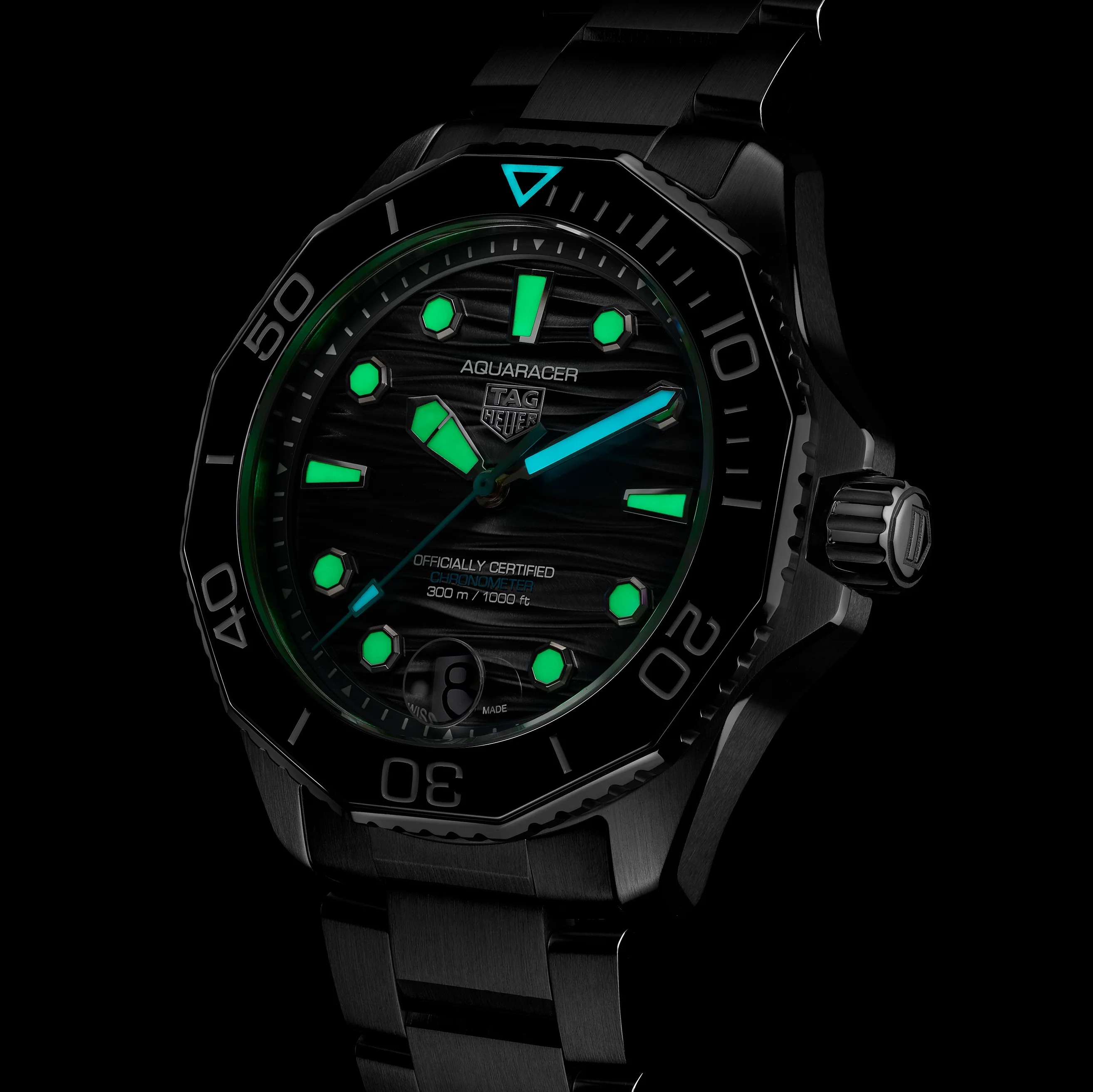 TAG Heuer Aquaracer Professional 300 Date Watch with Black Dial - Image 8