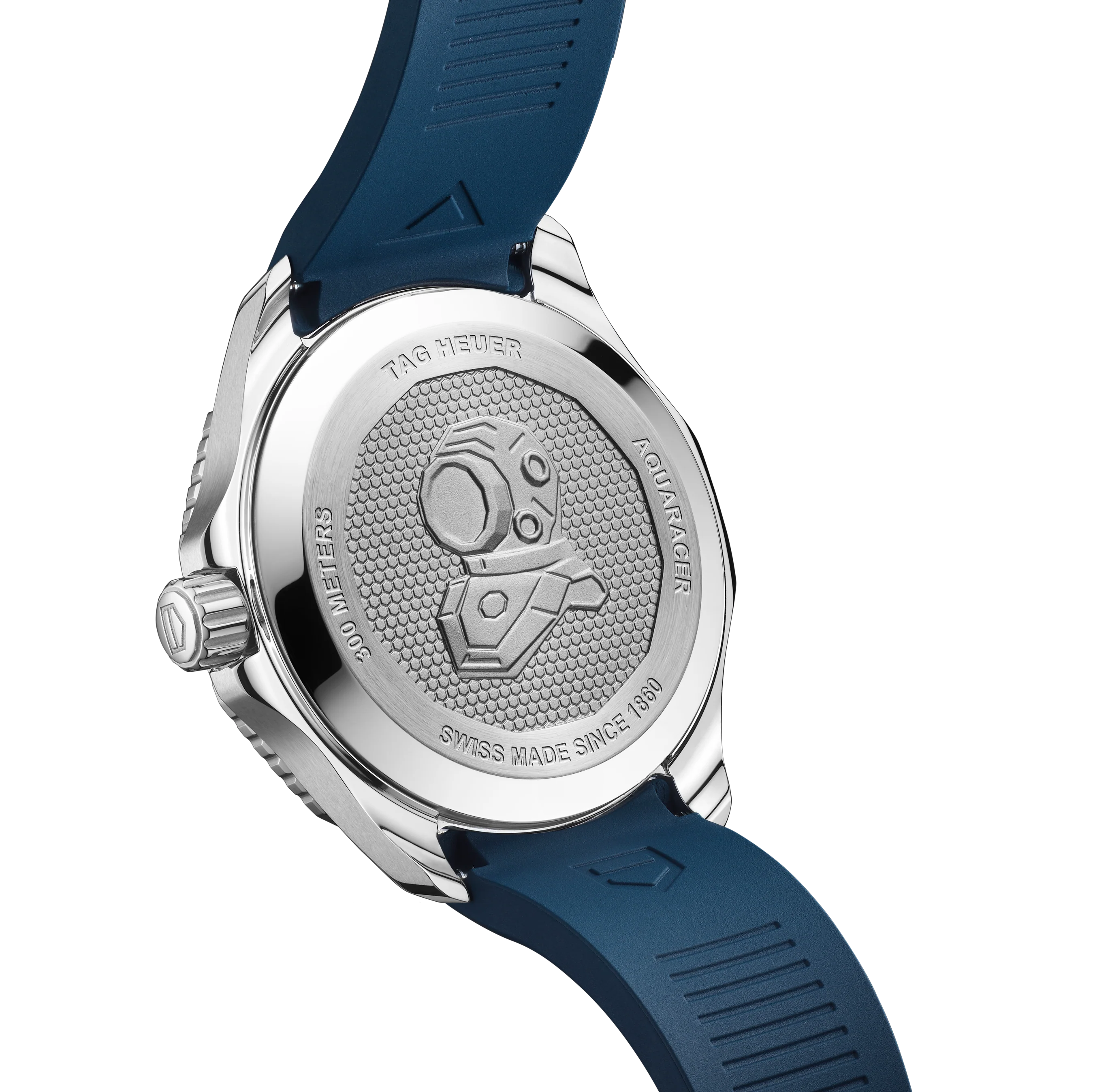 TAG Heuer Aquaracer Professional 300 Date Watch with Blue Rubber Strap - Image 3