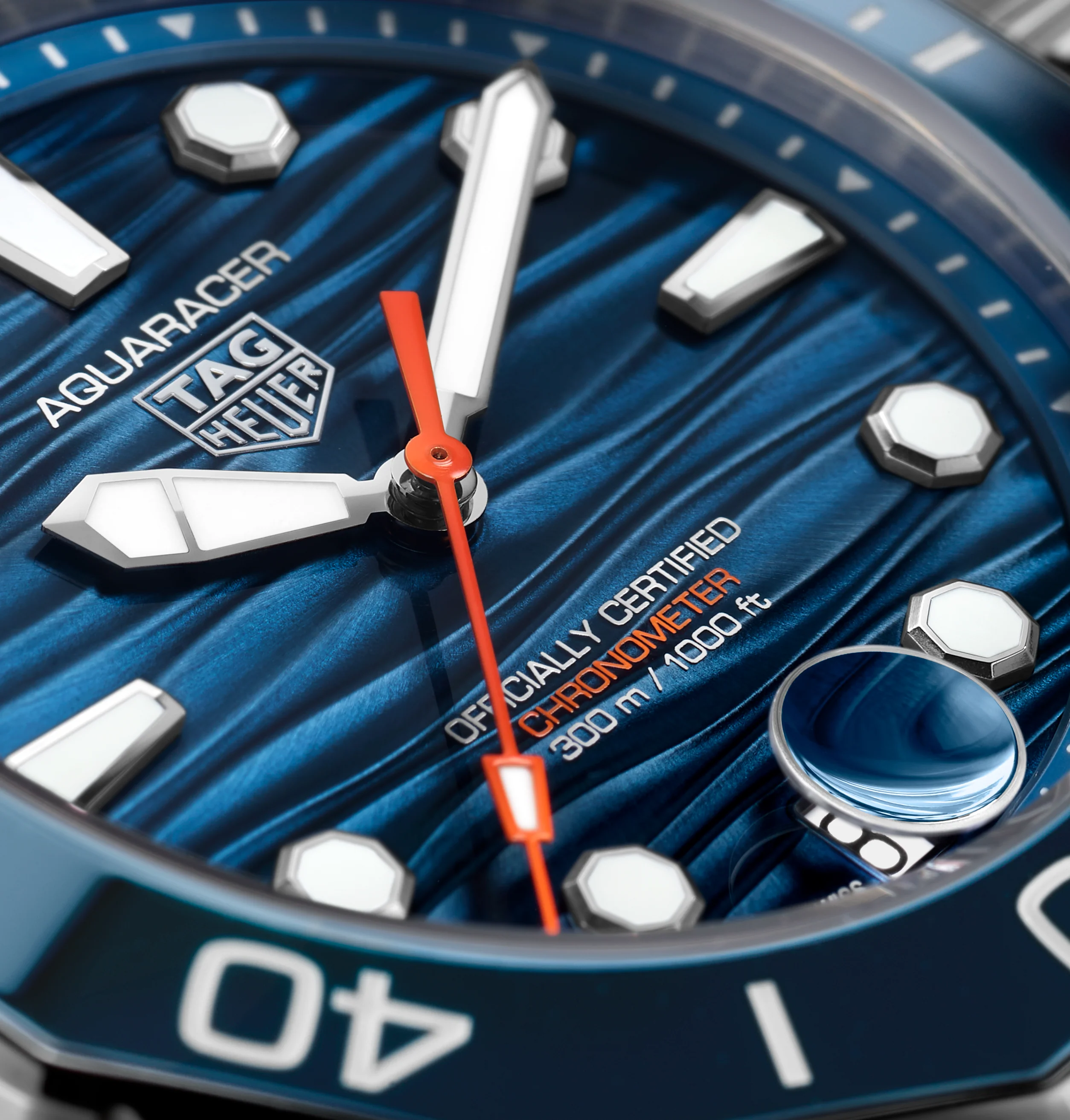 TAG Heuer Aquaracer Professional 300 Date Watch with Blue Rubber Strap - Image 7