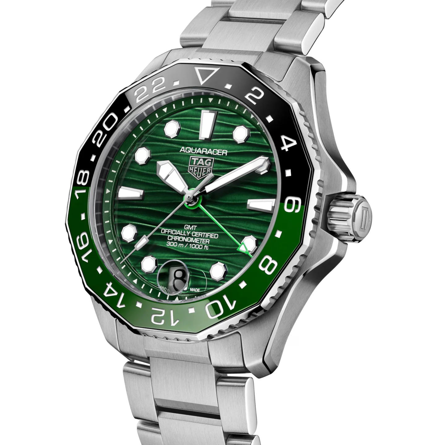 TAG Heuer Aquaracer Professional 300 GMT Watch with Green Dial - Image 2