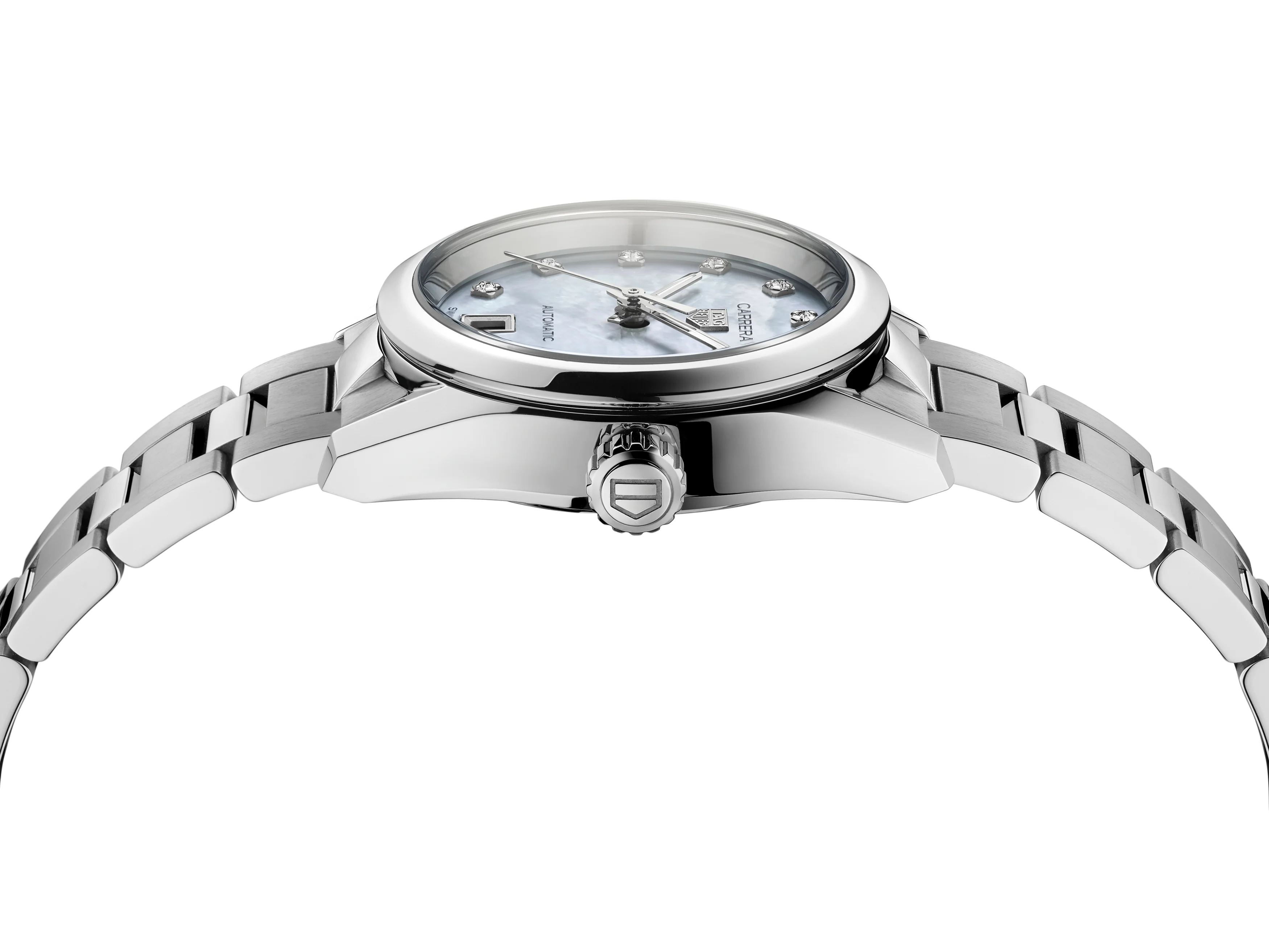 TAG Heuer Carrera Calibre 9 Automatic Ladies' Mother of Pearl Steel Watch, 29mm - Image 4