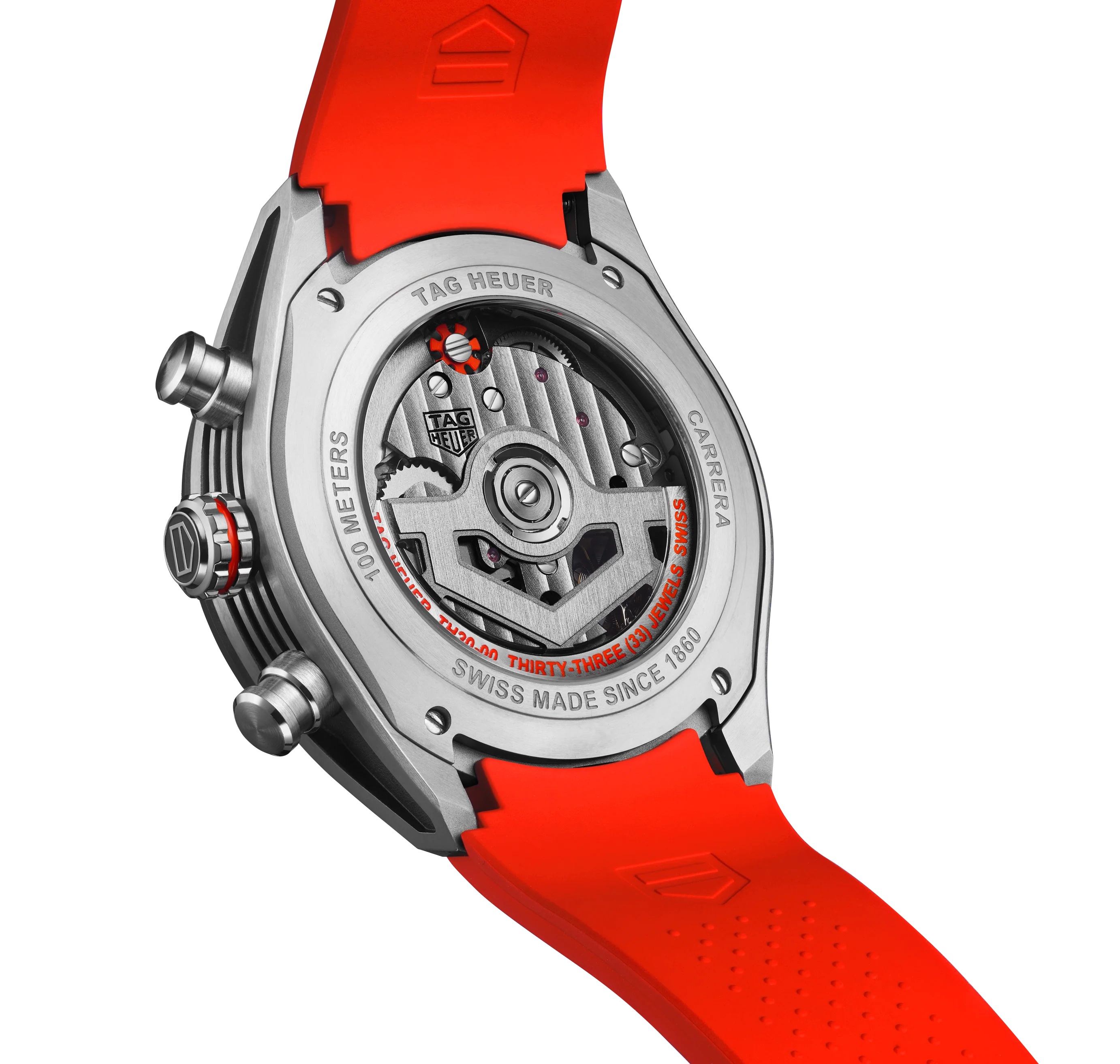 TAG Heuer Carrera Chronograph Extreme Sport Watch with Orange Rubber Strap - Image 3