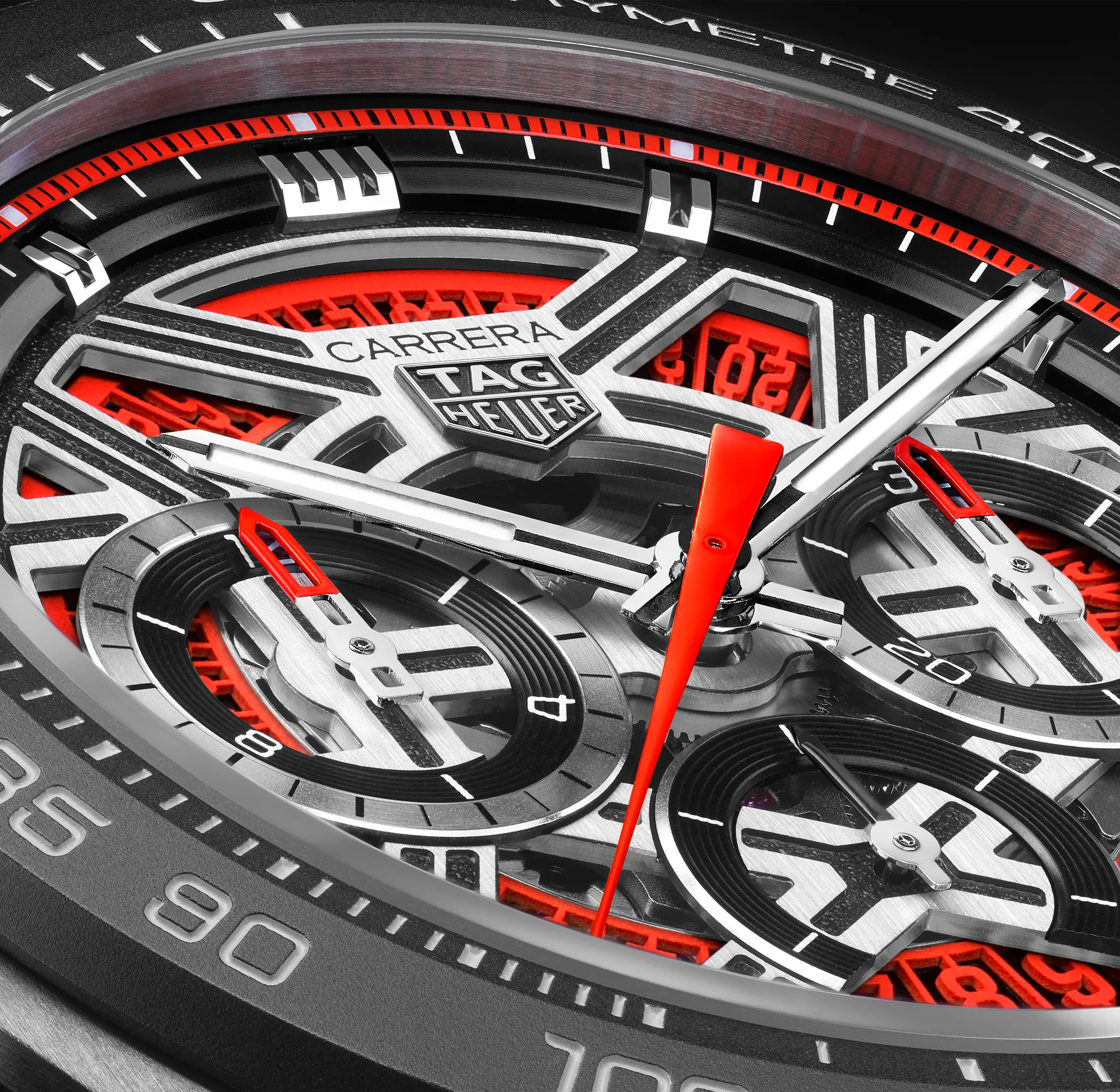 TAG Heuer Carrera Chronograph Extreme Sport Watch with Orange Rubber Strap - Image 7