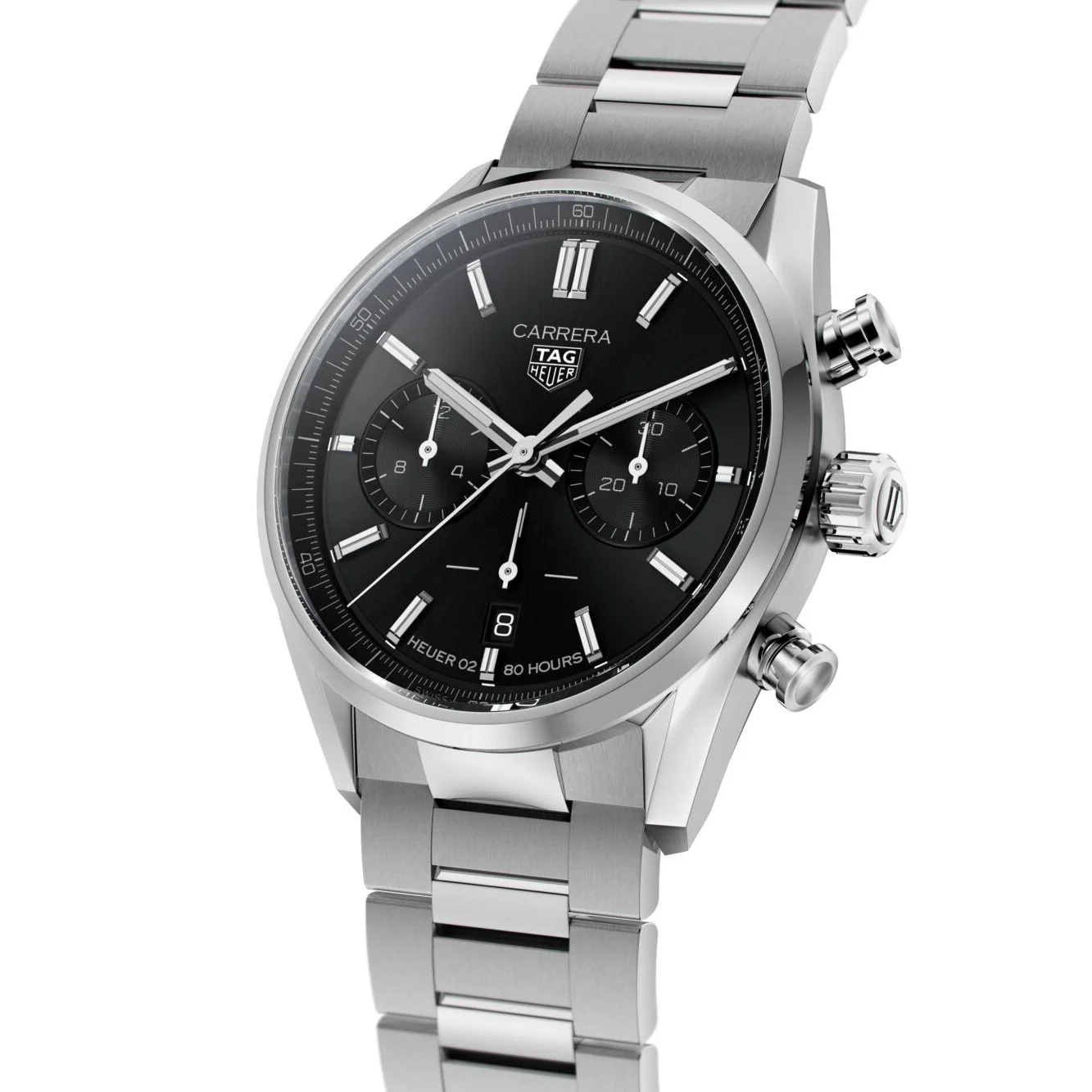 TAG Heuer Carrera Chronograph Men's Calibre Heuer 02 Automatic Chronograph Black Dial Watch - Image 2