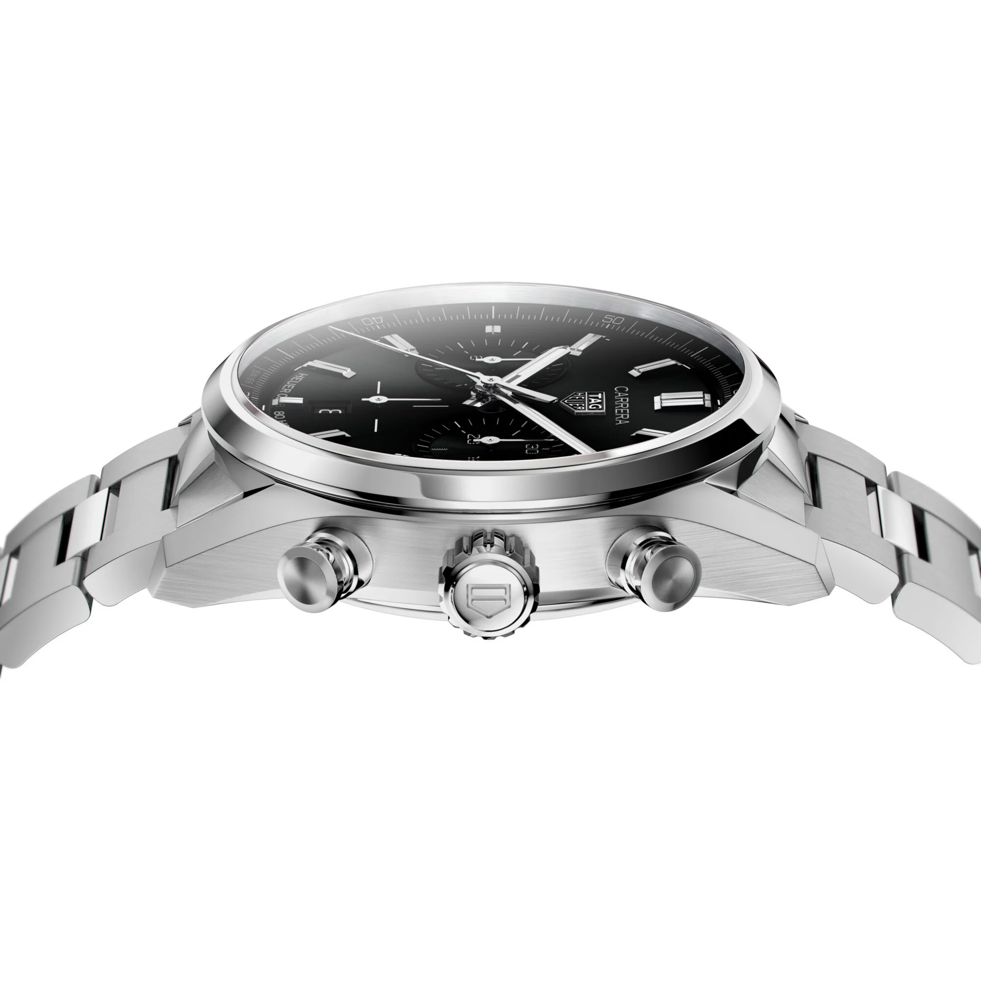 TAG Heuer Carrera Chronograph Men's Calibre Heuer 02 Automatic Chronograph Black Dial Watch - Image 3