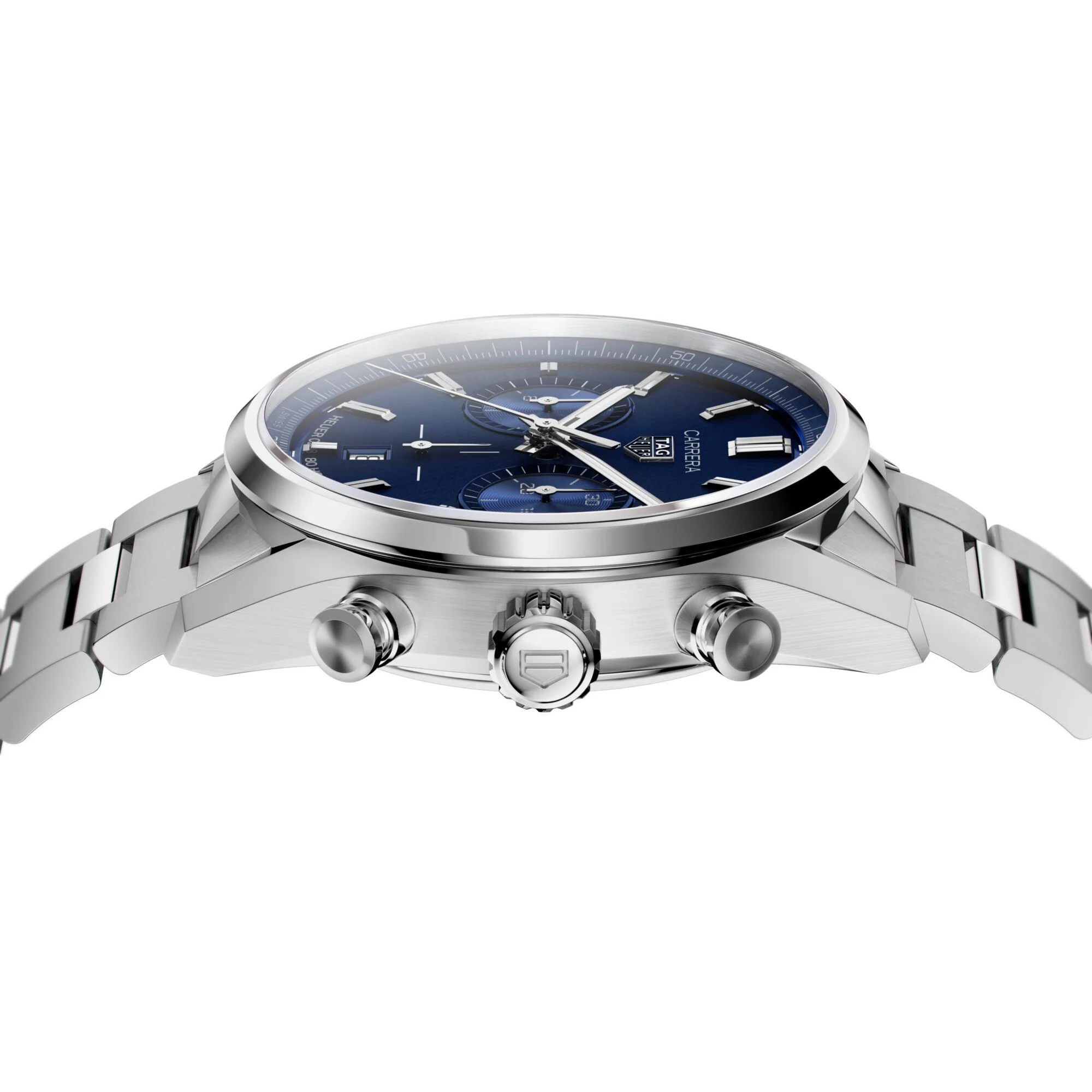 TAG Heuer Carrera Chronograph Men's Calibre Heuer 02 Automatic Chronograph Blue Dial Watch - Image 2
