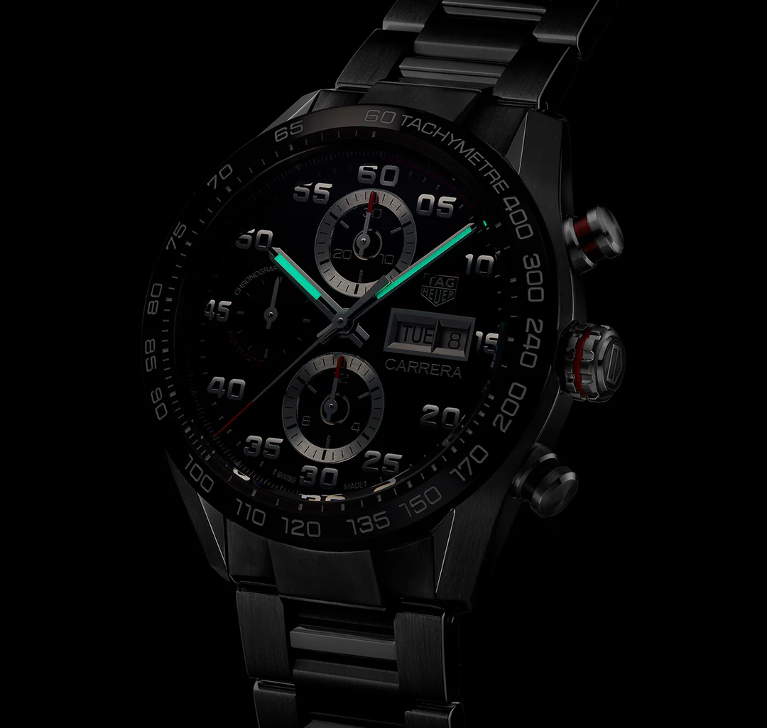 TAG Heuer Carrera Chronograph Watch with Black Dial - Image 5