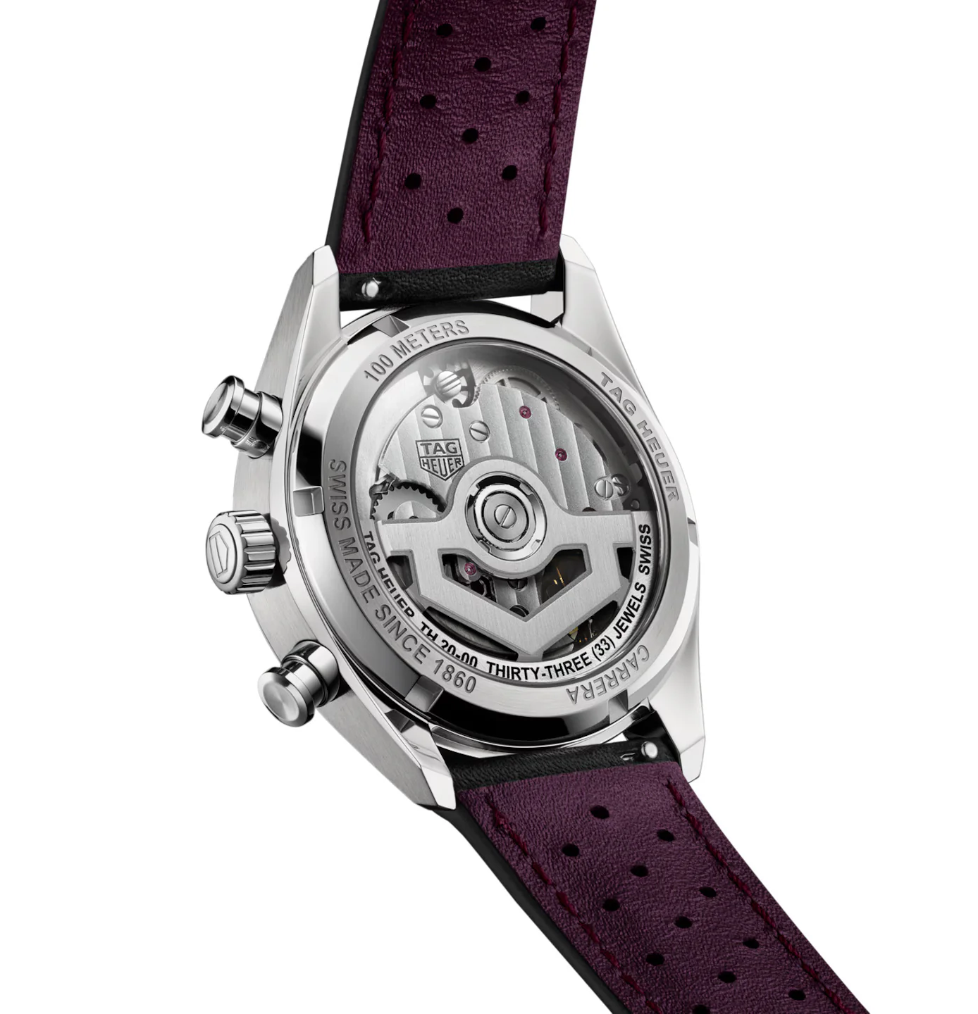 TAG Heuer Carrera Chronograph Watch with Black Leather Strap - Image 3