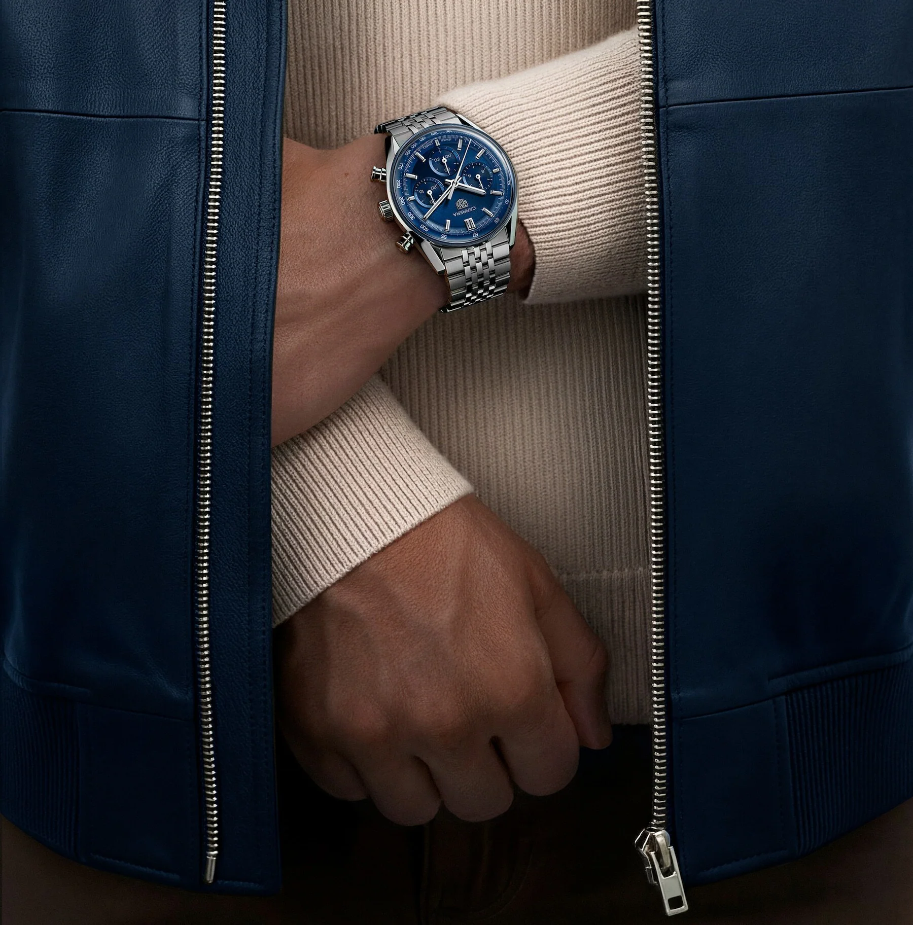 TAG Heuer Carrera Chronograph Watch with Blue Dial - Image 5