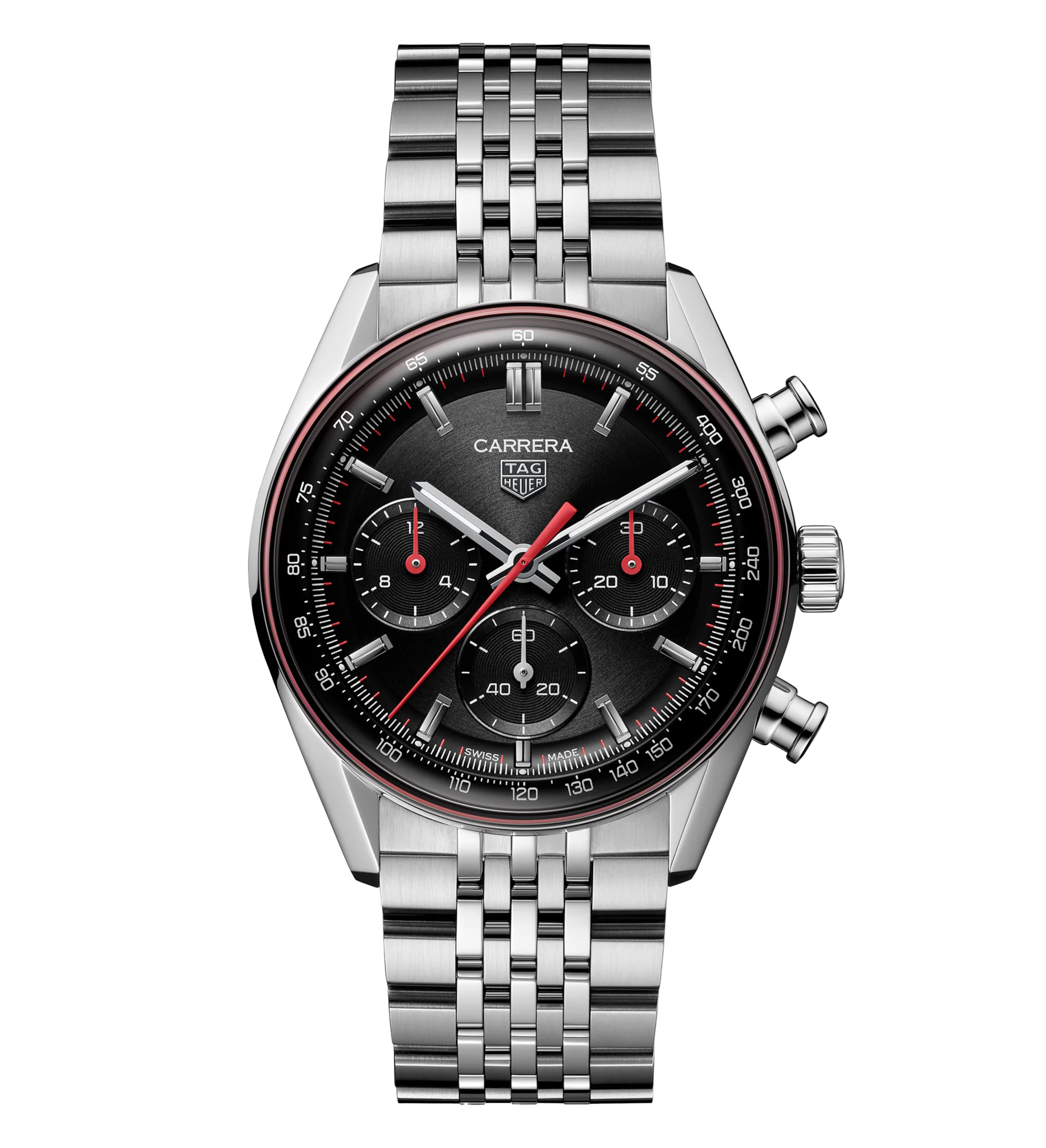 TAG Heuer Carrera Chronograph Watch with Stainless Steel Bracelet