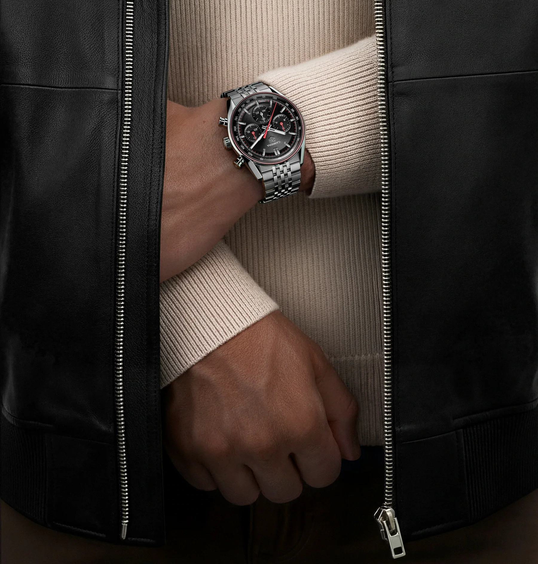TAG Heuer Carrera Chronograph Watch with Stainless Steel Bracelet - Image 5