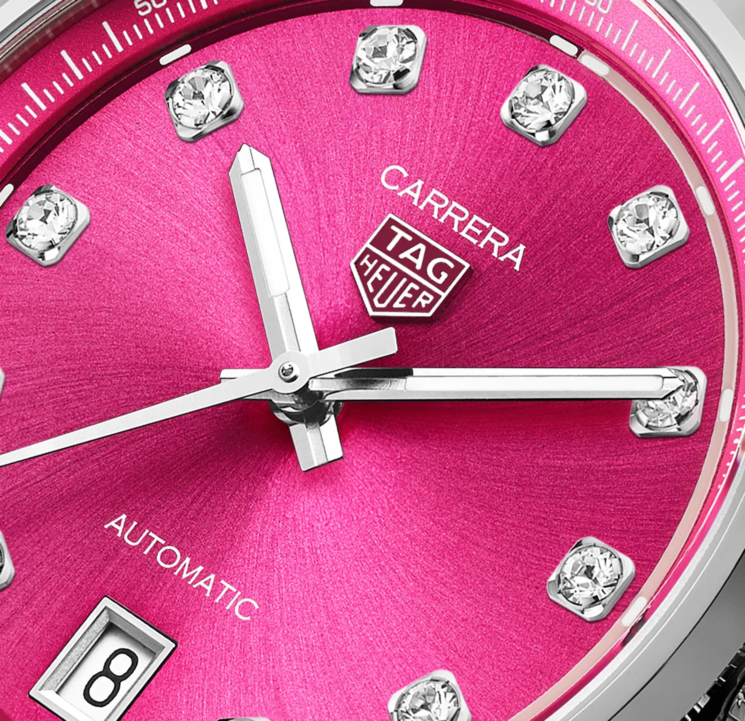 TAG Heuer Carrera Date Watch with Hot Pink Dial - Image 5