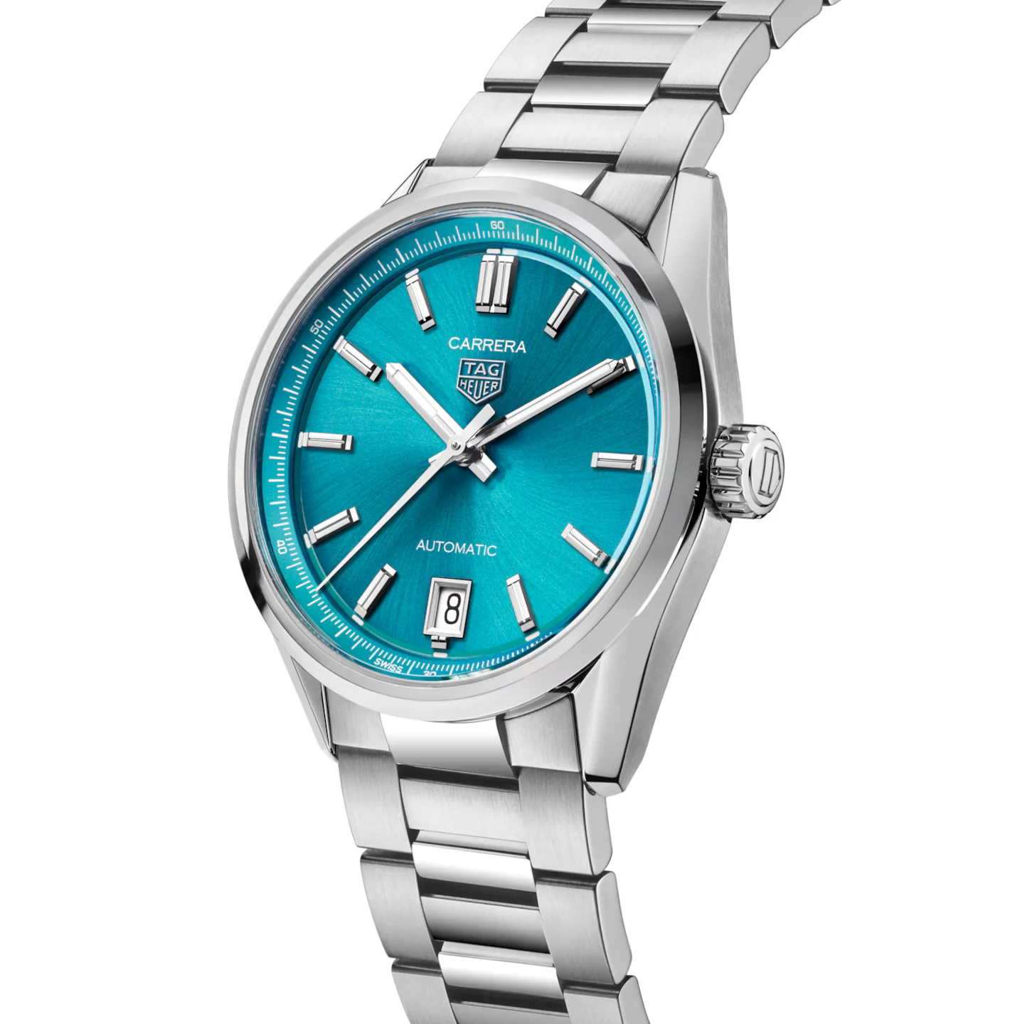 TAG Heuer Carrera Date Watch with Turquoise Dial - Image 2
