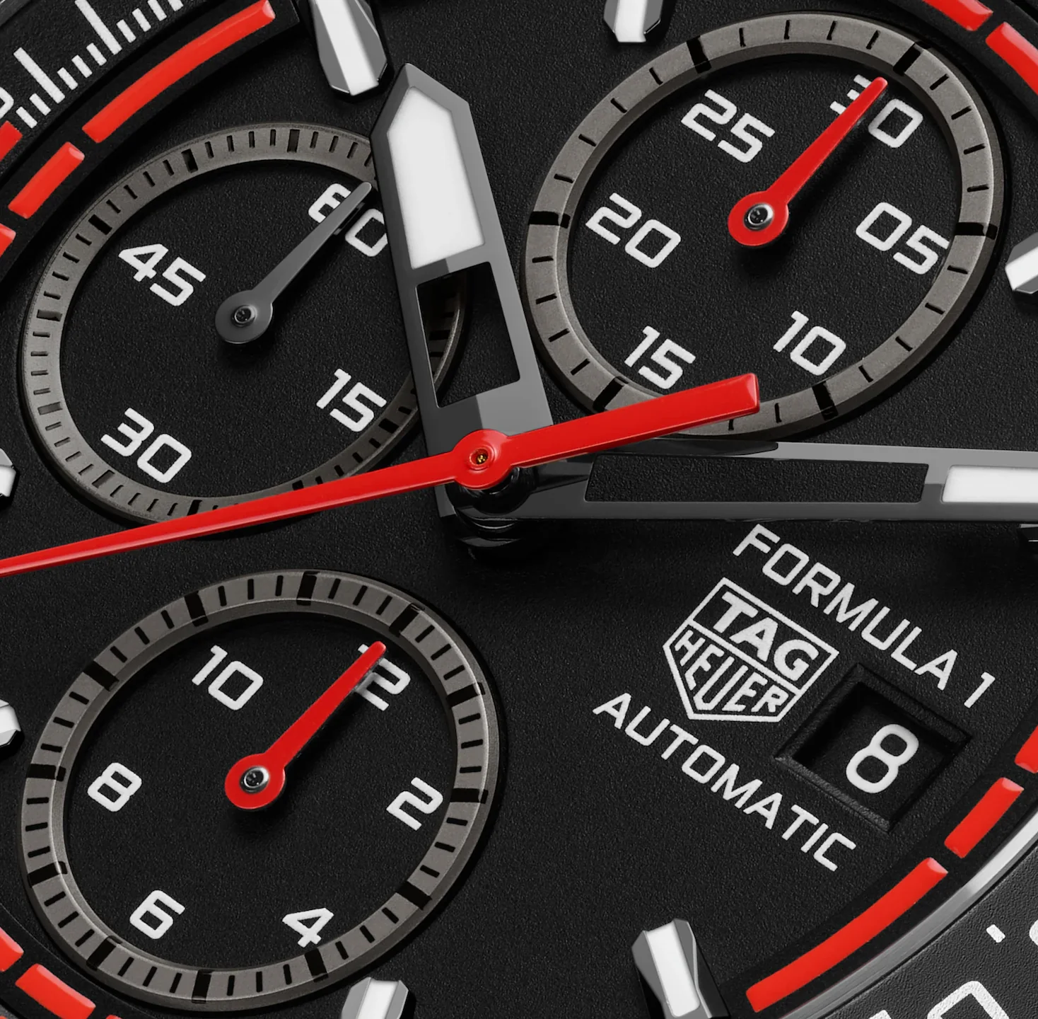 TAG Heuer Formula 1 Chronograph Watch with Red Rubber Strap - Image 5