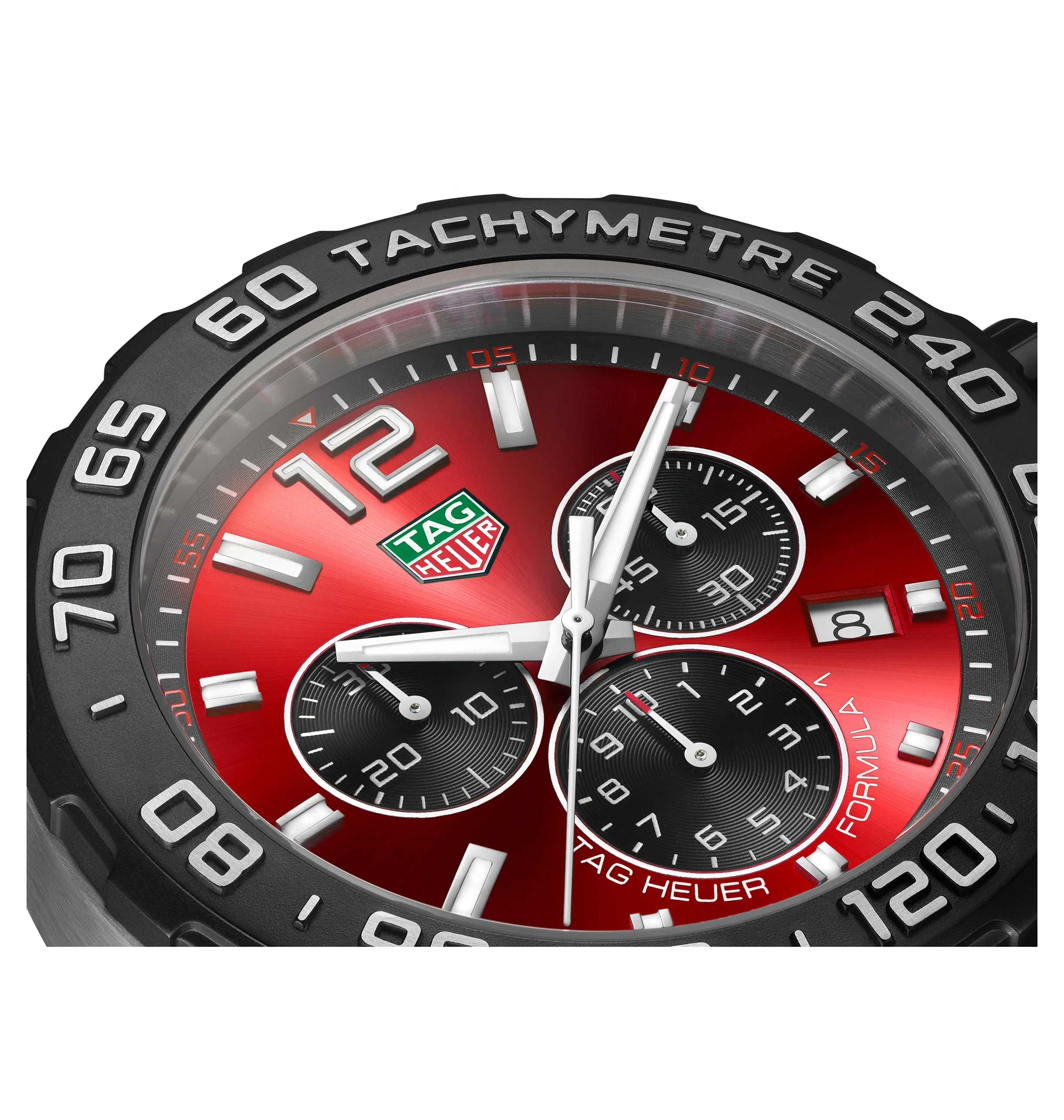 TAG Heuer Formula 1 Men's Quartz Chronograph Red Dial and Rubber Strap Watch - Image 7