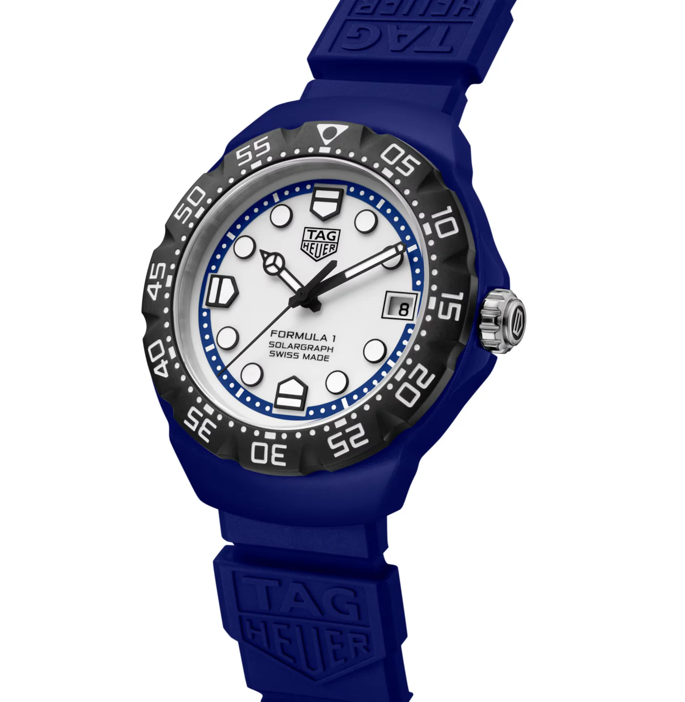 TAG Heuer Formula 1 Solargraph Watch with Blue Rubber Strap, Limited Edition - Image 2