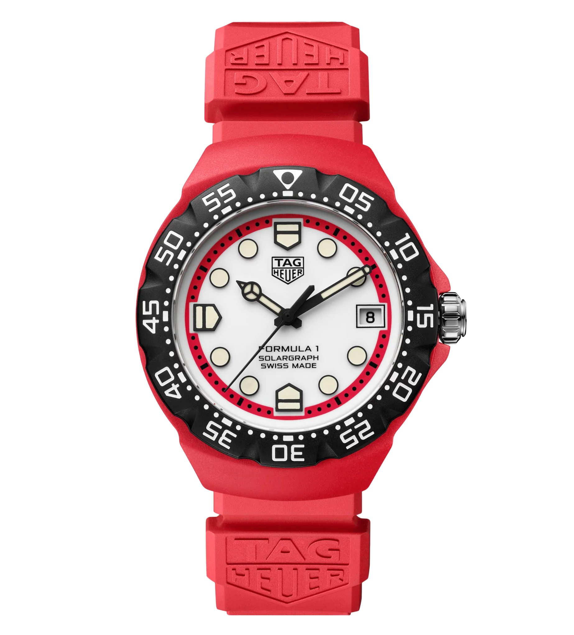 TAG Heuer Formula 1 Solargraph Watch with Red Rubber Strap