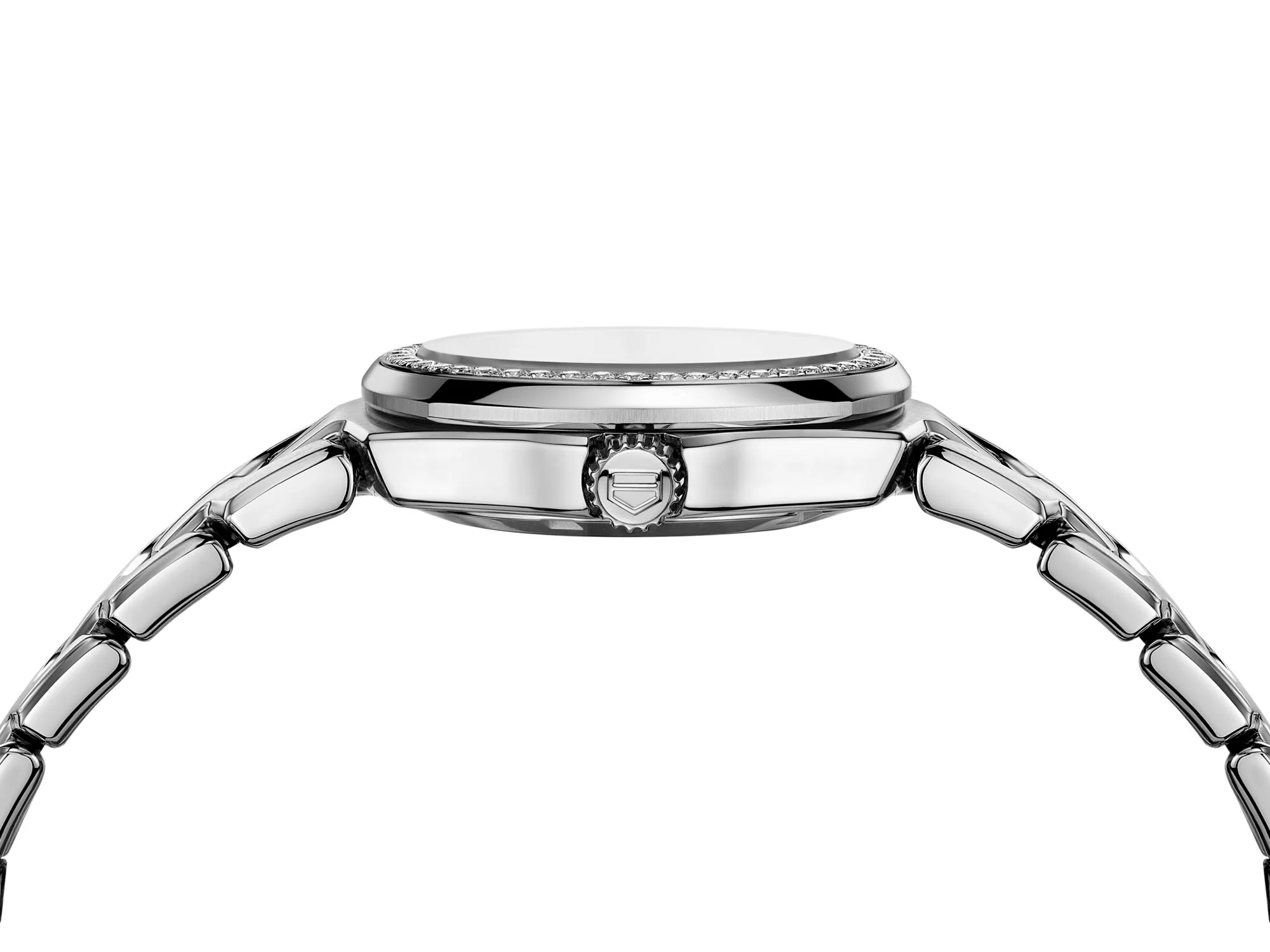 TAG Heuer Link Ladies' White Mother-of-Pearl Dial Diamond Bezel Watch - Image 4