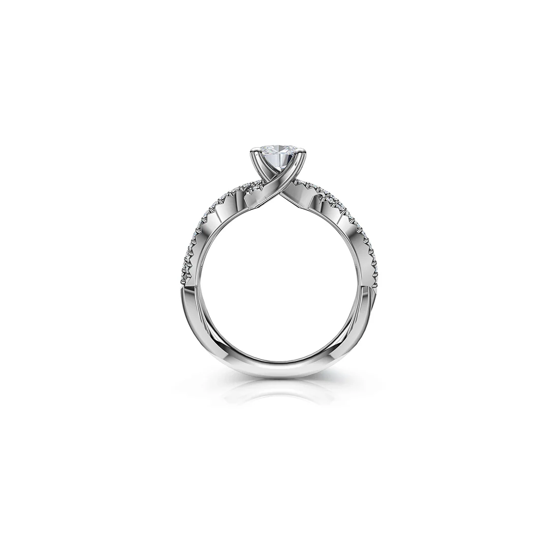 The Studio Collection 14K White Gold Cushion Cut Diamond Twist Shank Engagement Ring - Image 3