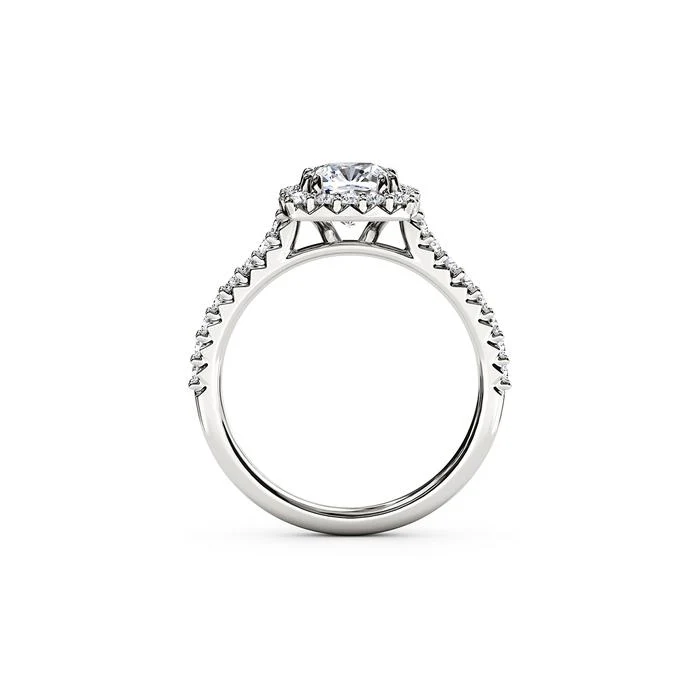 The Studio Collection Cushion Center Diamond and Cushion Halo Engagement Ring - Image 3