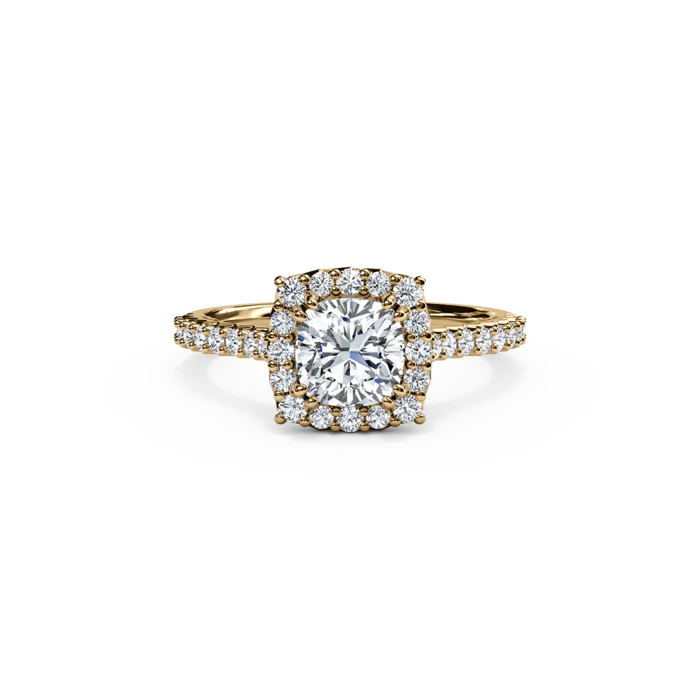 The Studio Collection Cushion Center Diamond and Cushion Halo Engagement Ring - Image 4