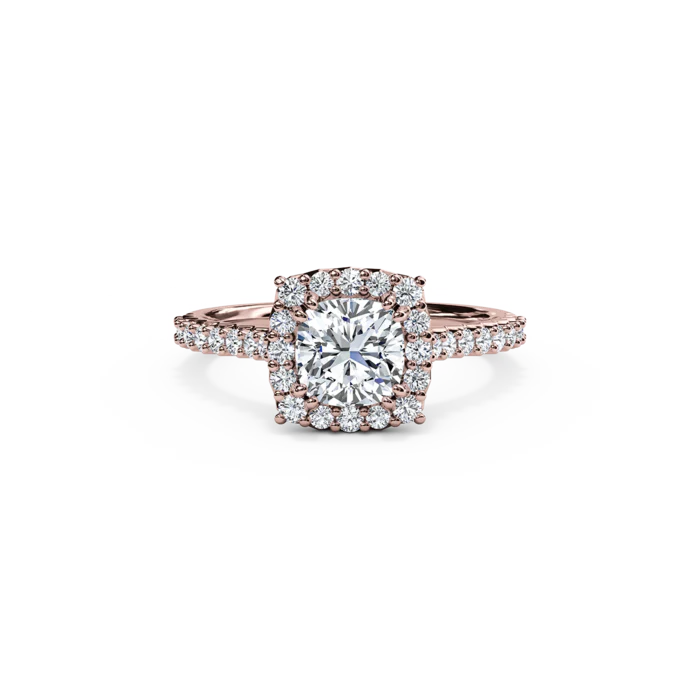 The Studio Collection Cushion Center Diamond and Cushion Halo Engagement Ring - Image 5