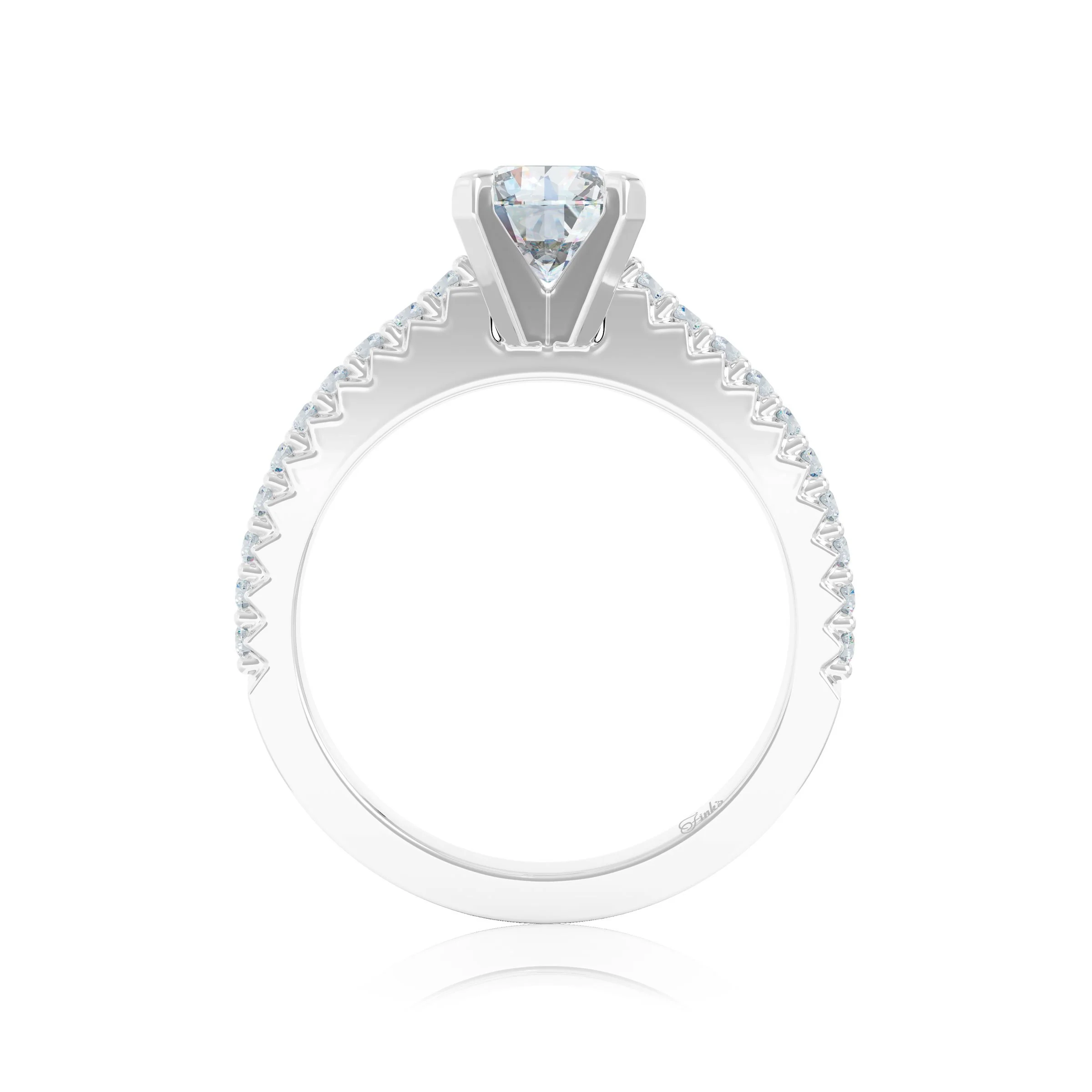 The Studio Collection Cushion Center Prong-Set Diamond and Diamond Pavé Shank Engagement Ring - Image 3