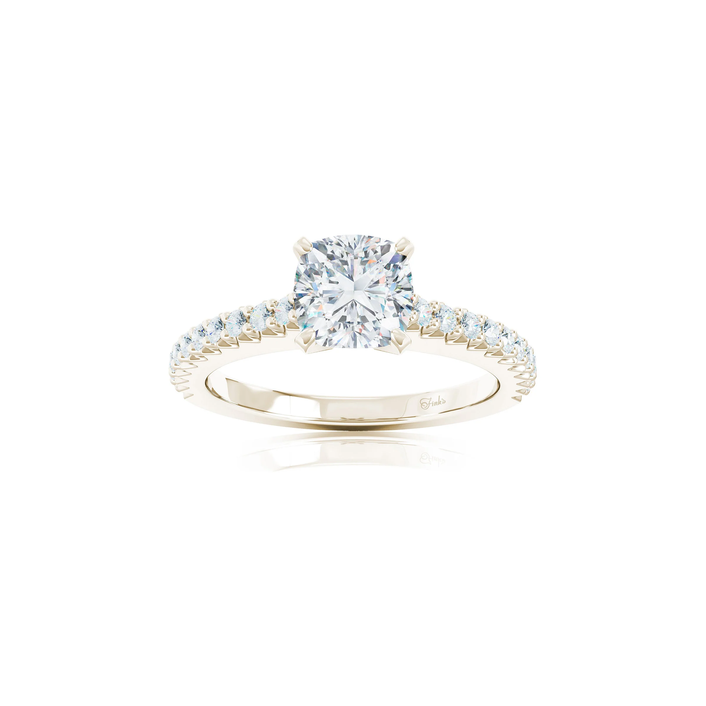 The Studio Collection Cushion Center Prong-Set Diamond and Diamond Pavé Shank Engagement Ring - Image 4