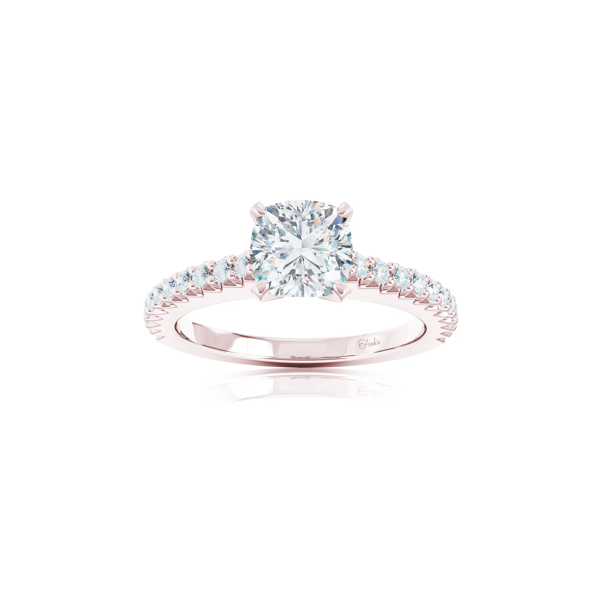The Studio Collection Cushion Center Prong-Set Diamond and Diamond Pavé Shank Engagement Ring - Image 5