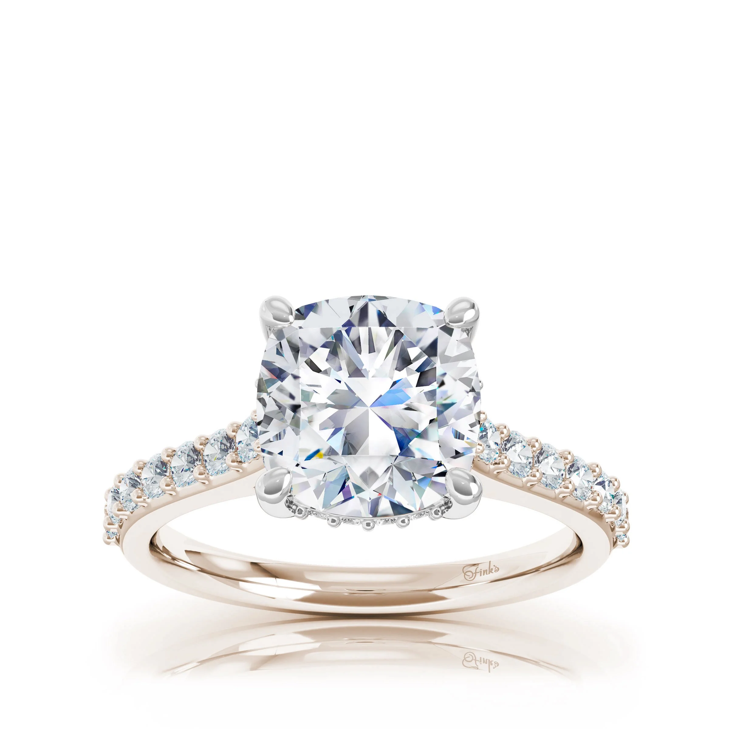 The Studio Collection Cushion Cut Center Diamond with Diamond Gallery and Shank Engagement Ring - Image 4