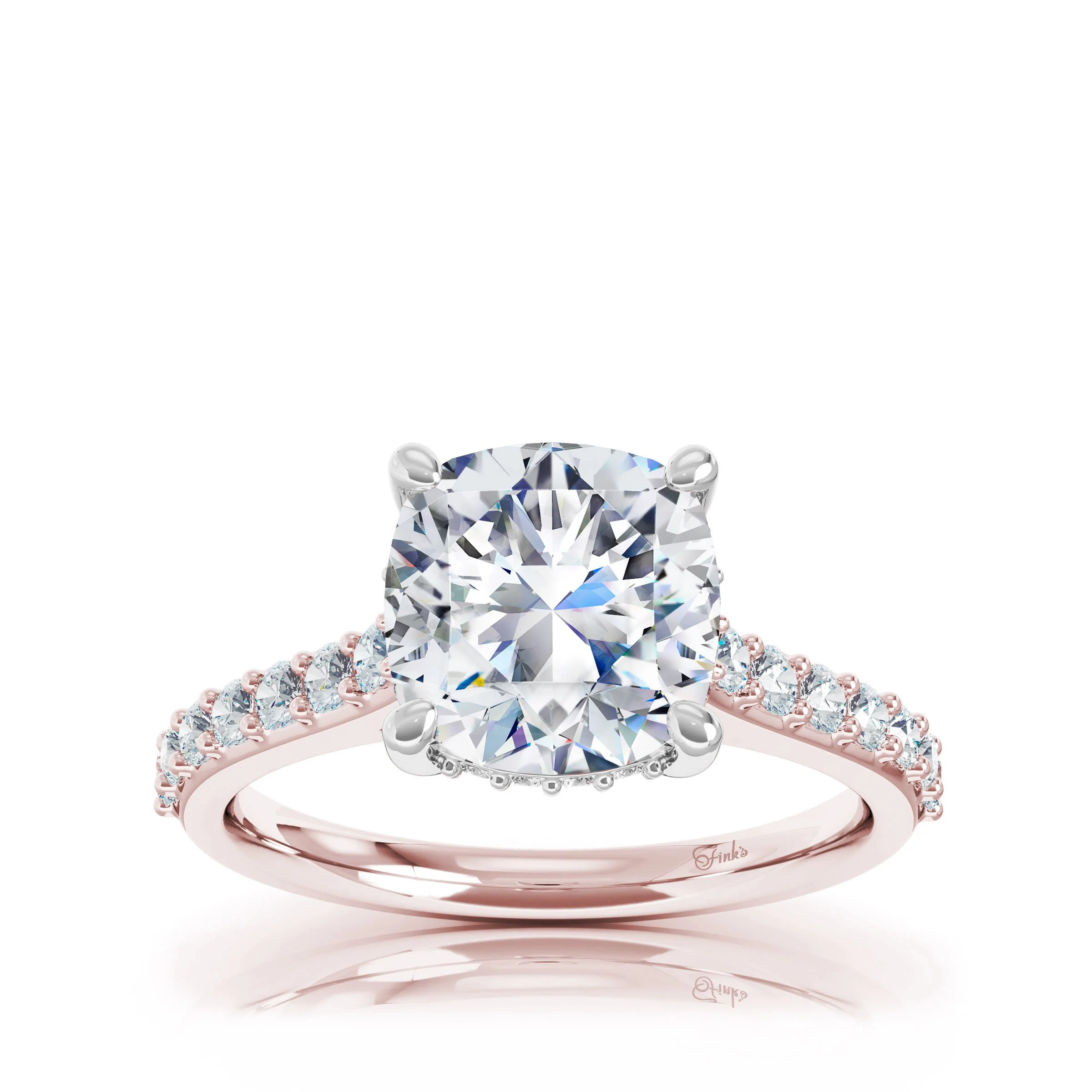 The Studio Collection Cushion Cut Center Diamond with Diamond Gallery and Shank Engagement Ring - Image 5