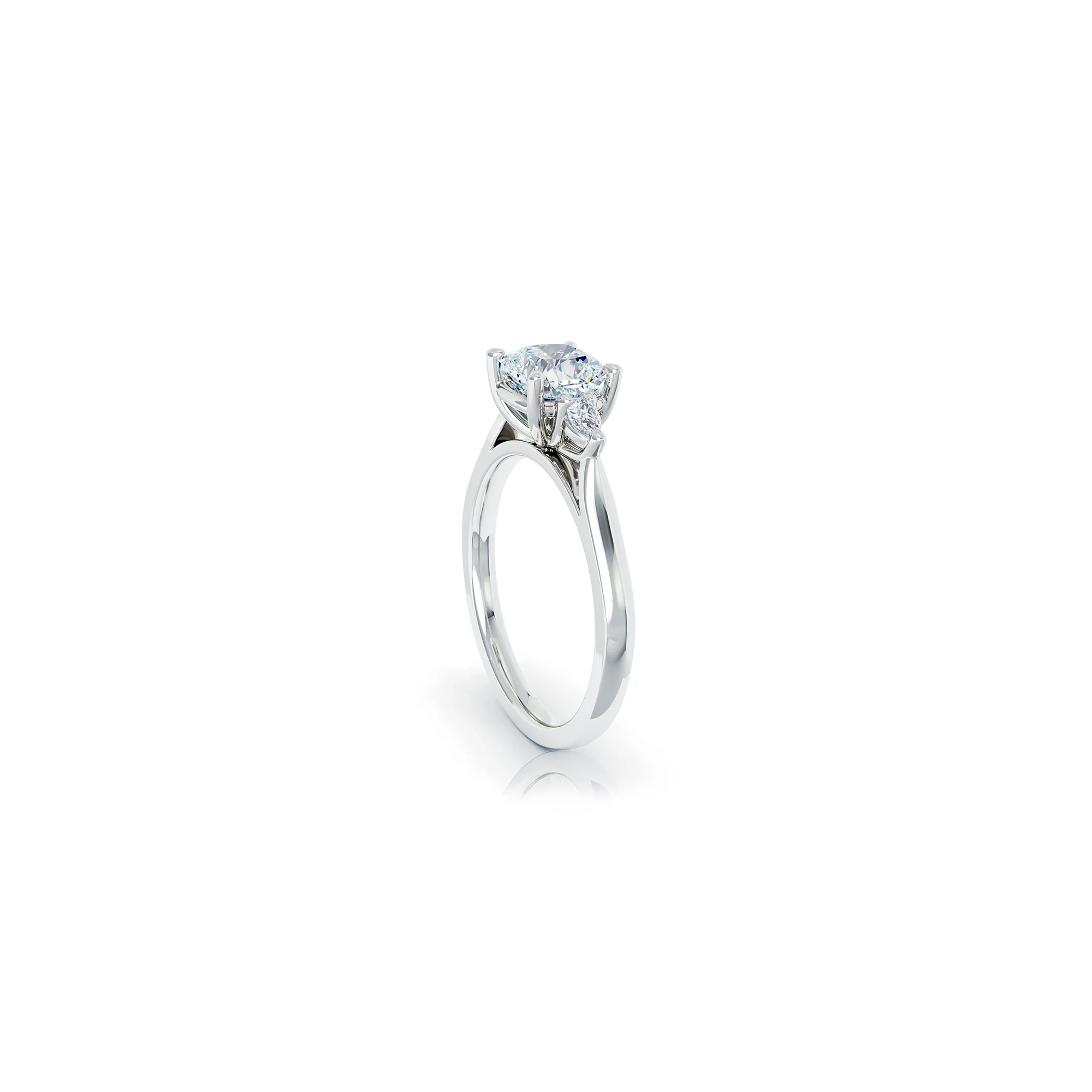 The Studio Collection Cushion Cut Center Diamond with Side Diamond Accents Engagement Ring - Image 2