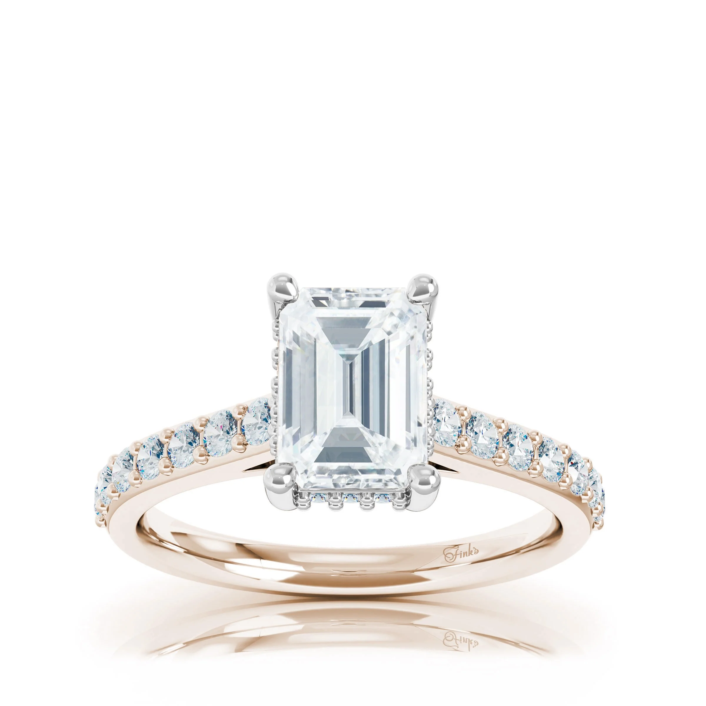 The Studio Collection Emerald Center Diamond with Diamond Gallery and Shank Engagement Ring - Image 4