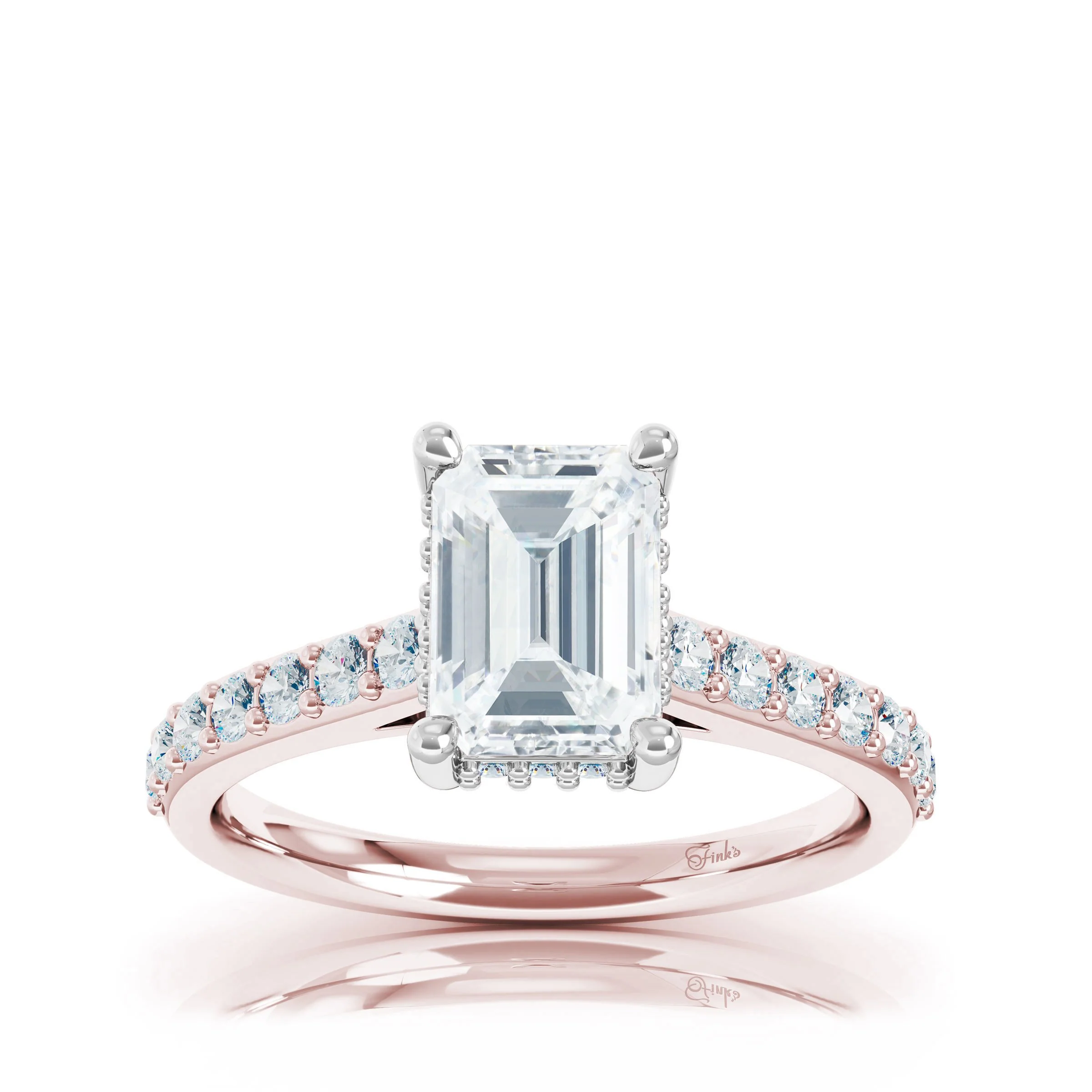 The Studio Collection Emerald Center Diamond with Diamond Gallery and Shank Engagement Ring - Image 5