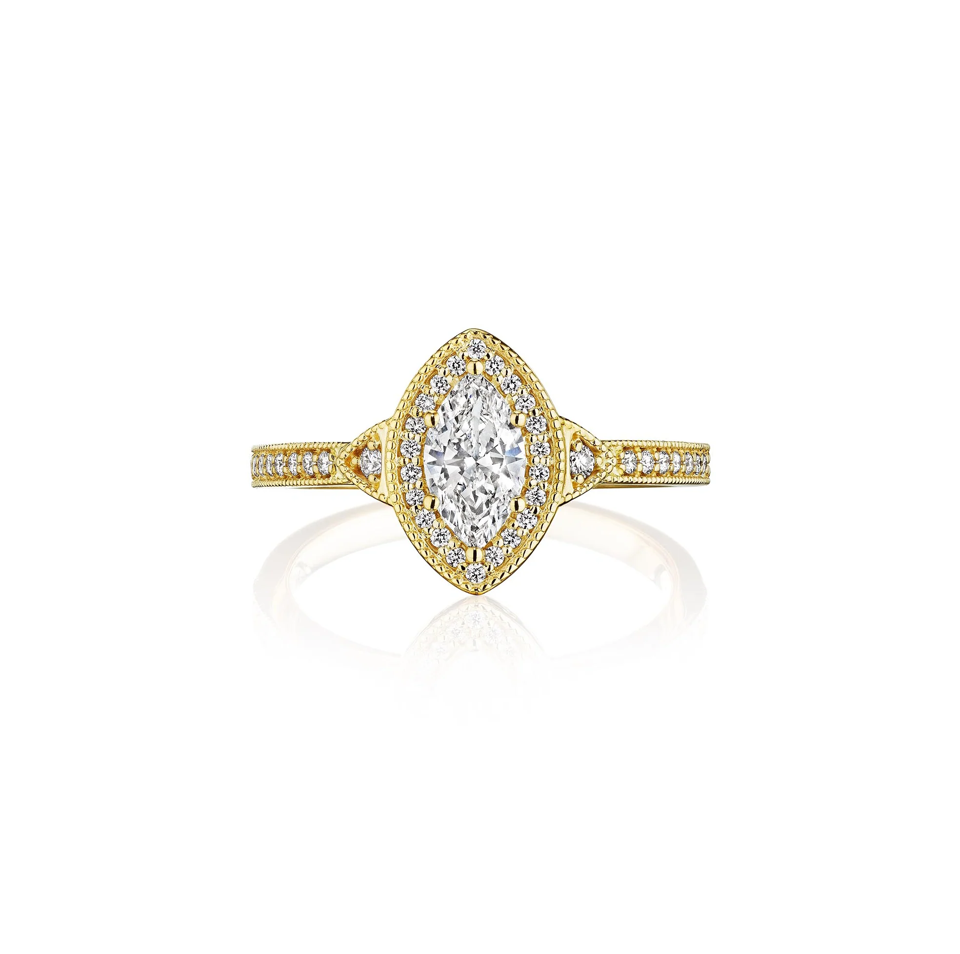 The Studio Collection Marquise and Round Diamond Engagement Ring