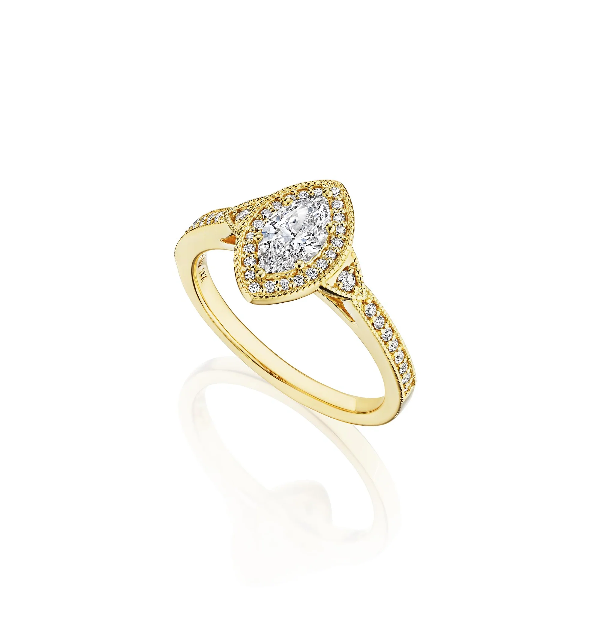 The Studio Collection Marquise and Round Diamond Engagement Ring - Image 2