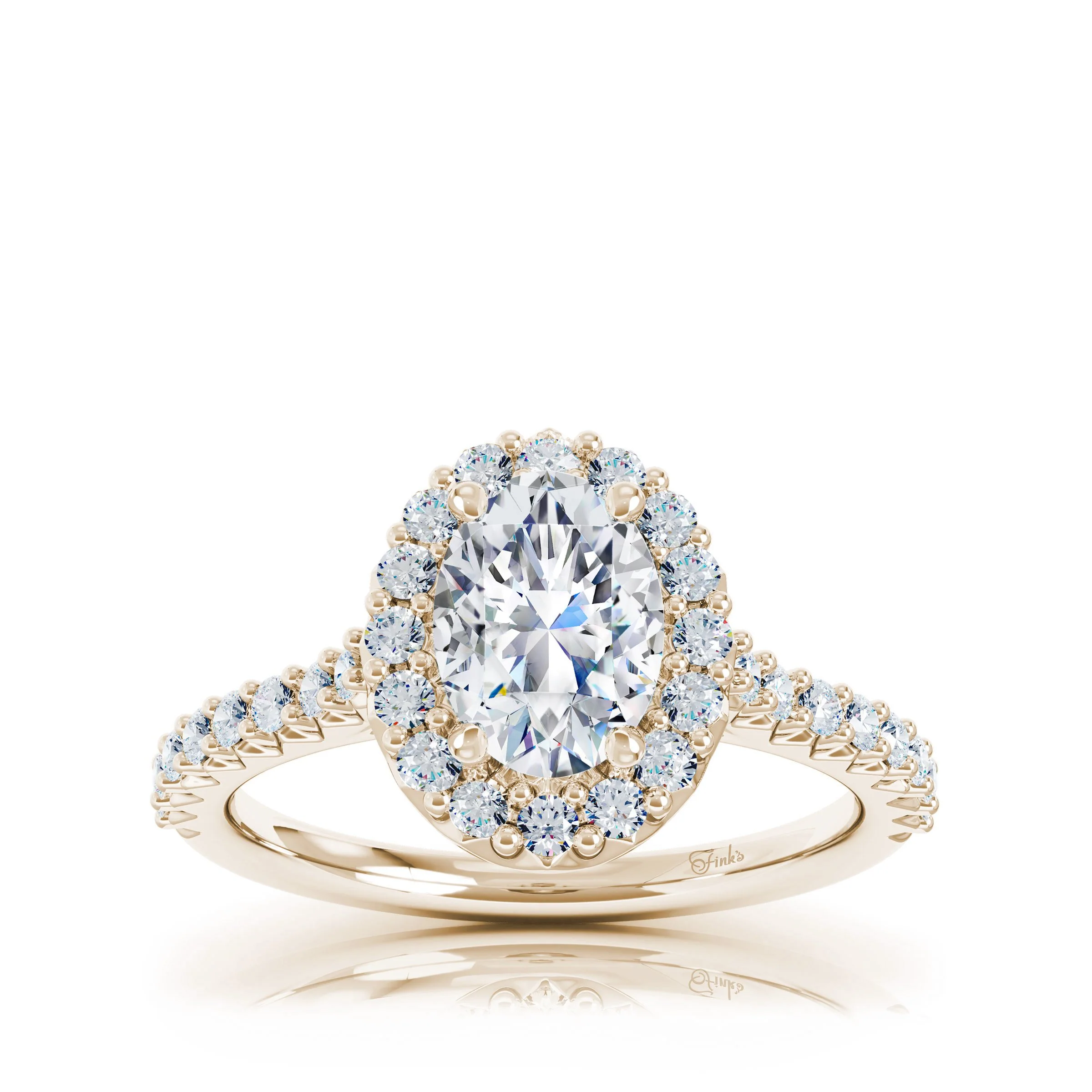 The Studio Collection Oval Center Diamond and Halo Engagement Ring - Image 4