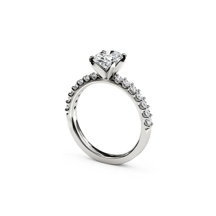 The Studio Collection Oval Center Diamond and Diamond Shank Engagement Ring - Image 2