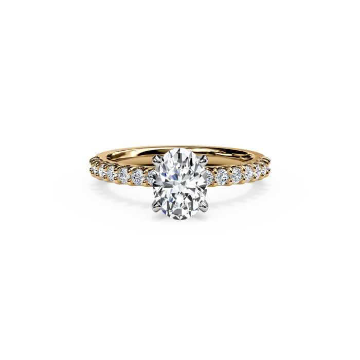 The Studio Collection Oval Center Diamond and Diamond Shank Engagement Ring - Image 4