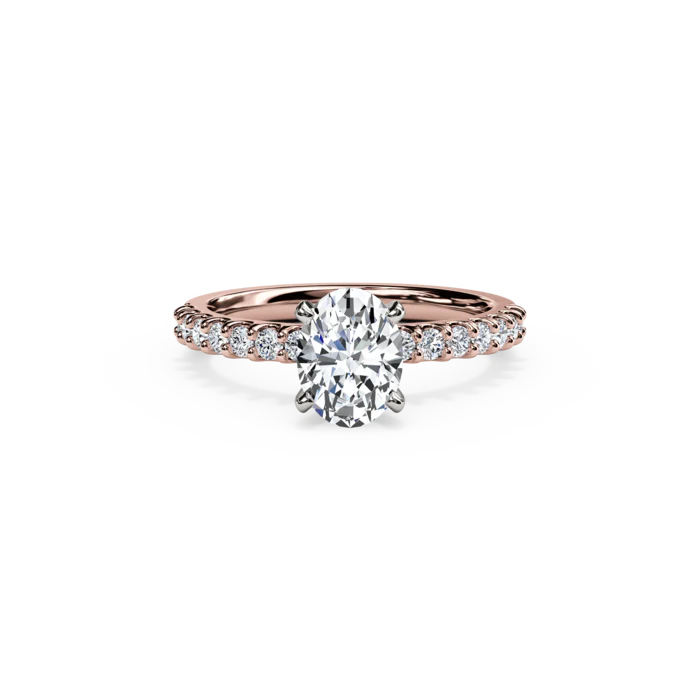 The Studio Collection Oval Center Diamond and Diamond Shank Engagement Ring - Image 5