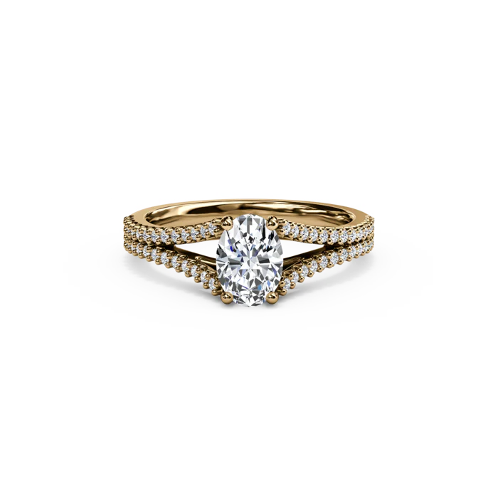 The Studio Collection Oval Center Diamond and Split Diamond Shank Engagement Ring - Image 4
