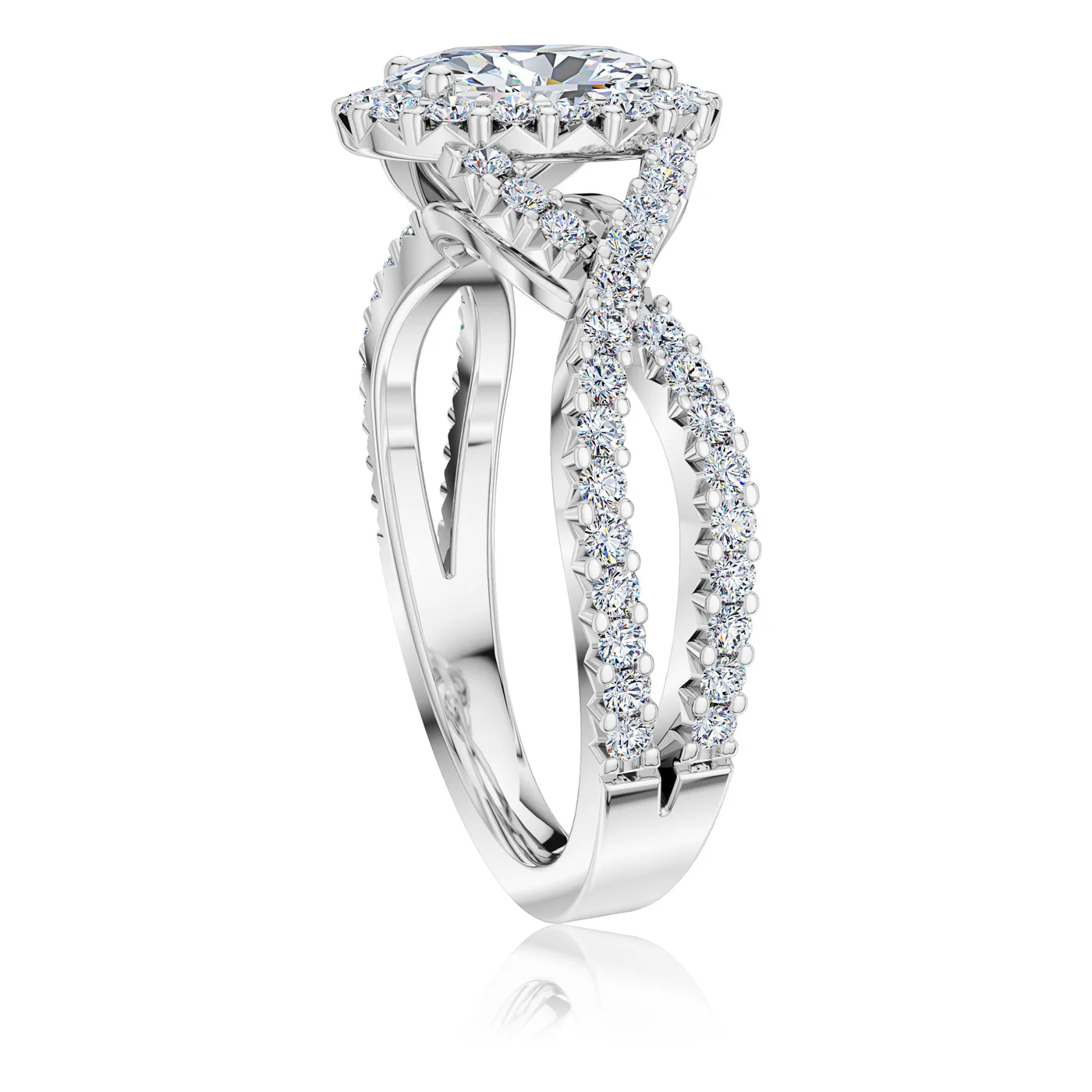 The Studio Collection Oval Center Diamond Twist Shank Engagement Ring - Image 2