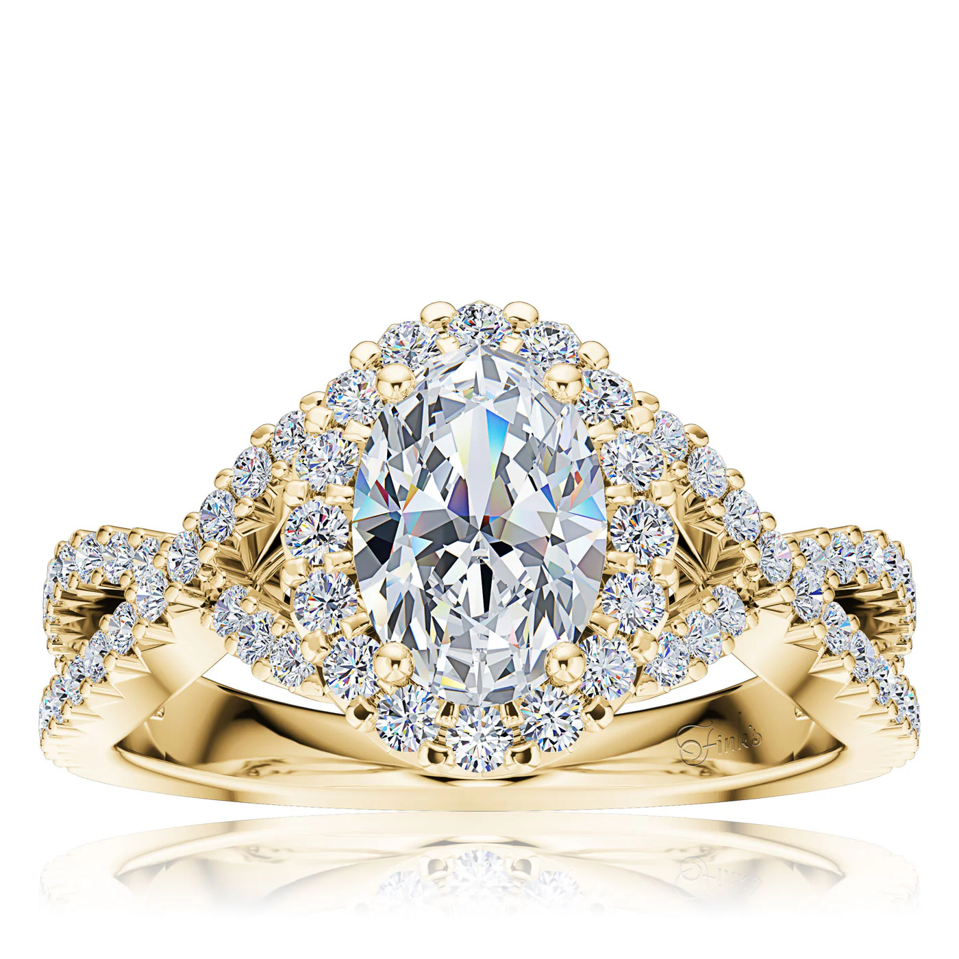 The Studio Collection Oval Center Diamond Twist Shank Engagement Ring - Image 4