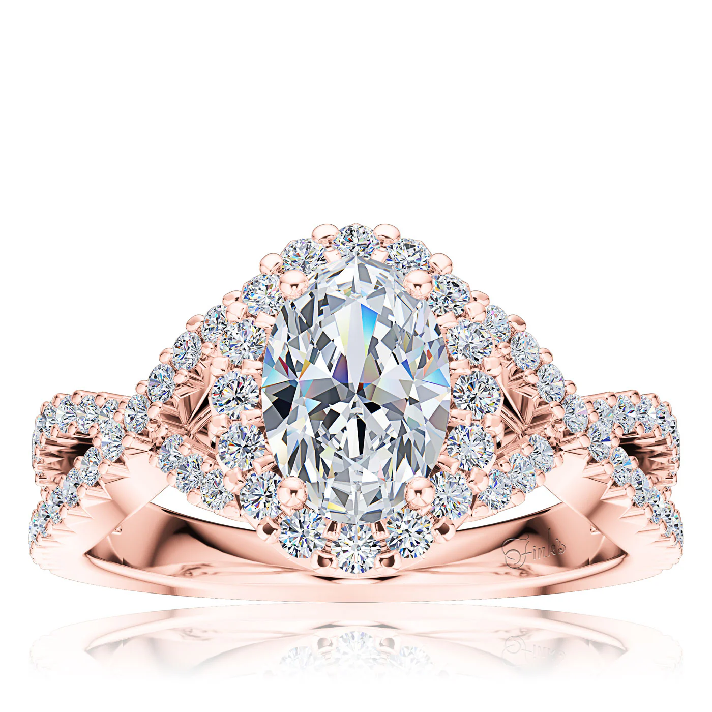 The Studio Collection Oval Center Diamond Twist Shank Engagement Ring - Image 5