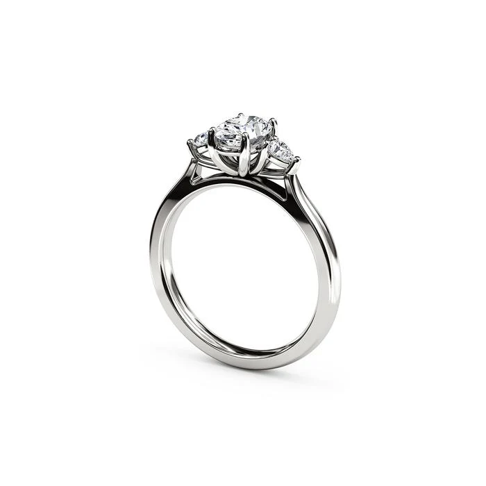 The Studio Collection Oval Center Diamond with Side Diamond Accents Engagement Ring - Image 2