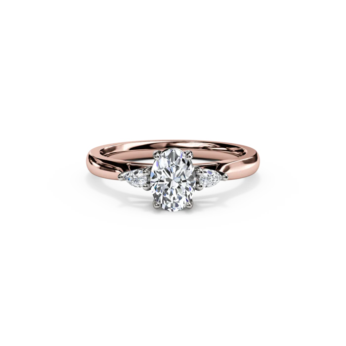 The Studio Collection Oval Center Diamond with Side Diamond Accents Engagement Ring - Image 5