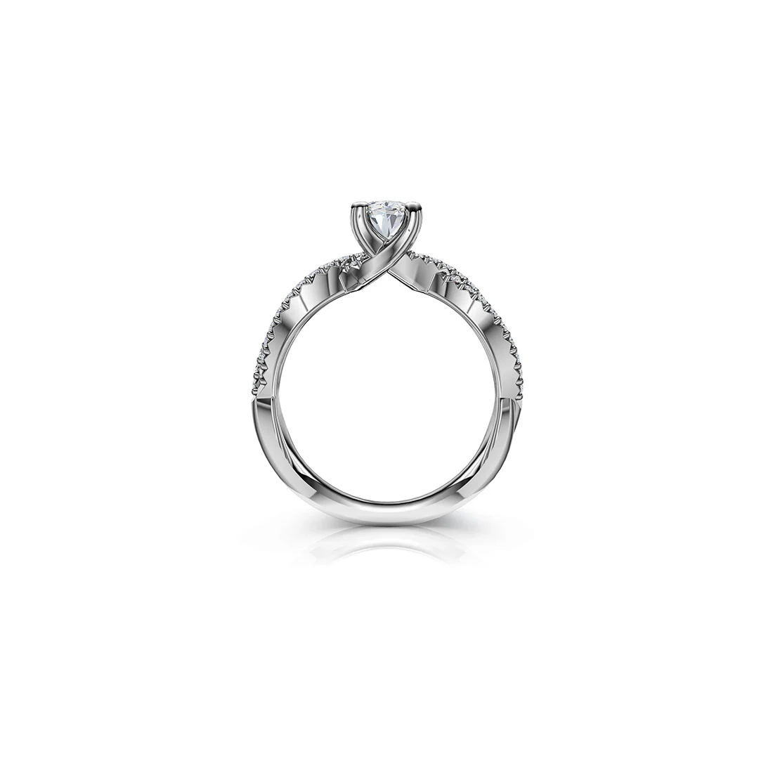 The Studio Collection Oval Diamond Twist Shank Engagement Ring - Image 3